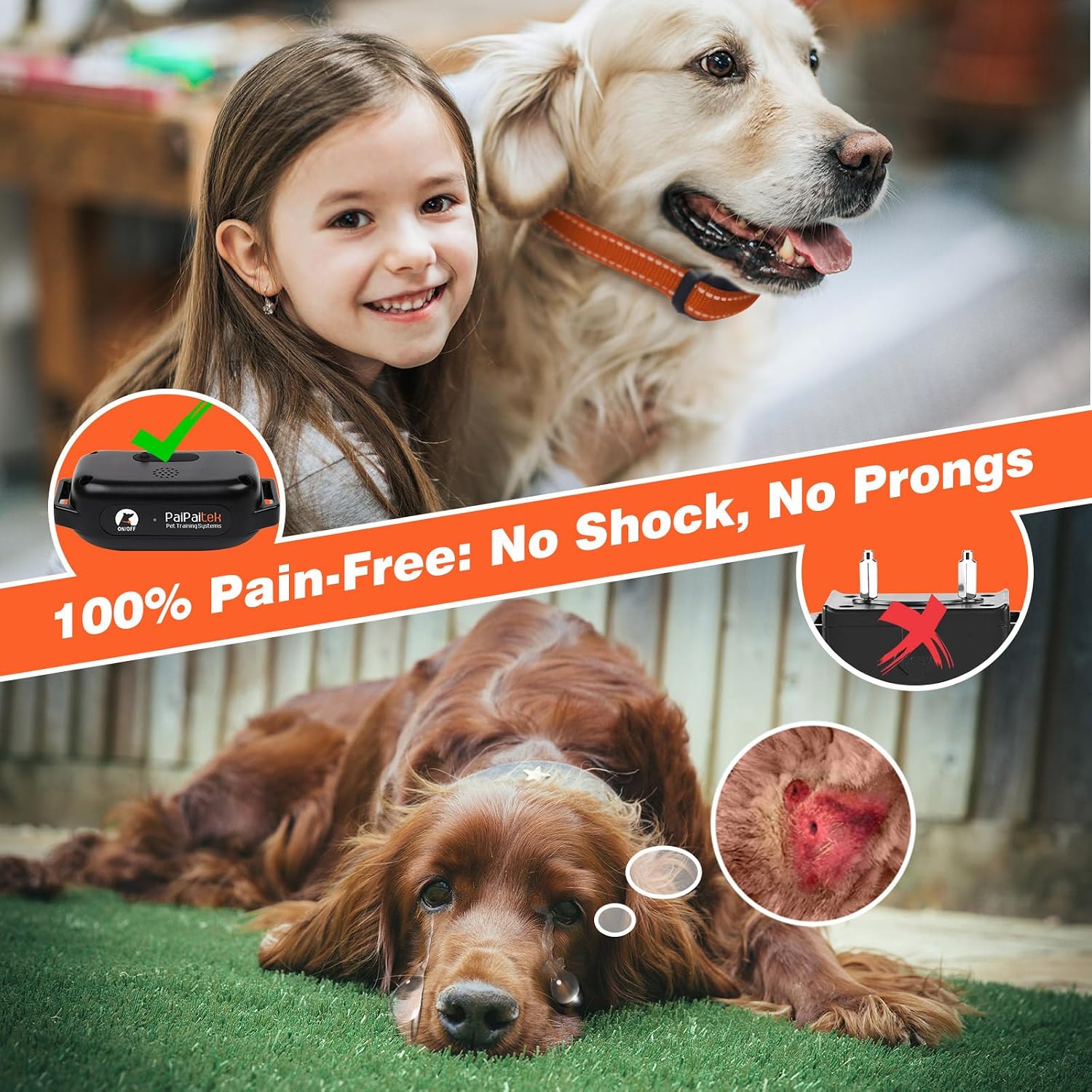 Vibrating Dog Collar No Shock - 3300ft Dog Training Collar with Remote for 10-120lbs Small Medium Large with Beep, Vibration, Ultrasonic Modes, Security Lock & No Prongs - Image 2