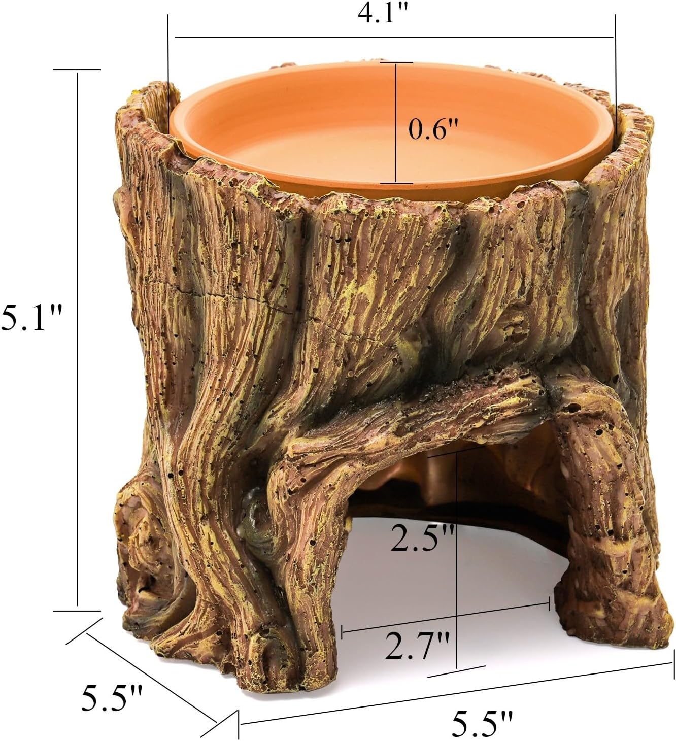 Cididu Reptile Hide Cave Resin, 2 in 1 Reptile Hideout Cave and Food Tray, Reptile Shelter with Detachable Food Bowl, Leopard Gecko Keeper Habitat Help Shedding for Amphibian, Snake, Lizard, Turtle - Image 2