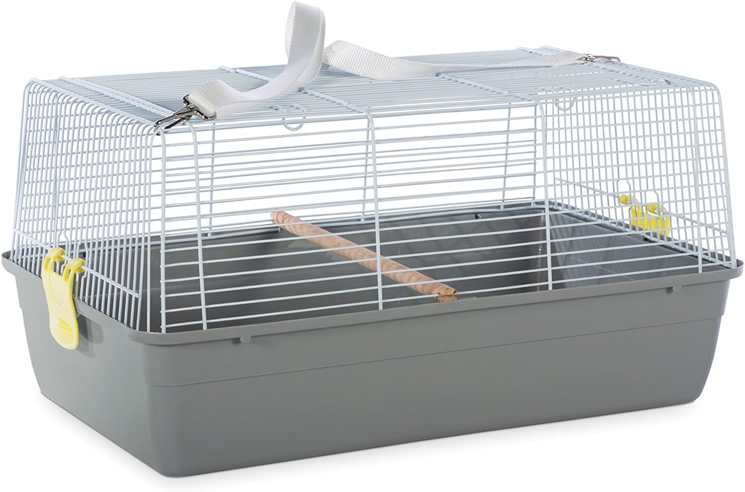 Prevue Pet Products Small Animal Travel Carrier - Hamster, Bird, Parakeet, Gerbil, Rabbit, Ferret, Guinea Pig, & Rat Carrier, Easy Pet Transportation, Travel Bird Cage, Lightweight & Portable - Gray