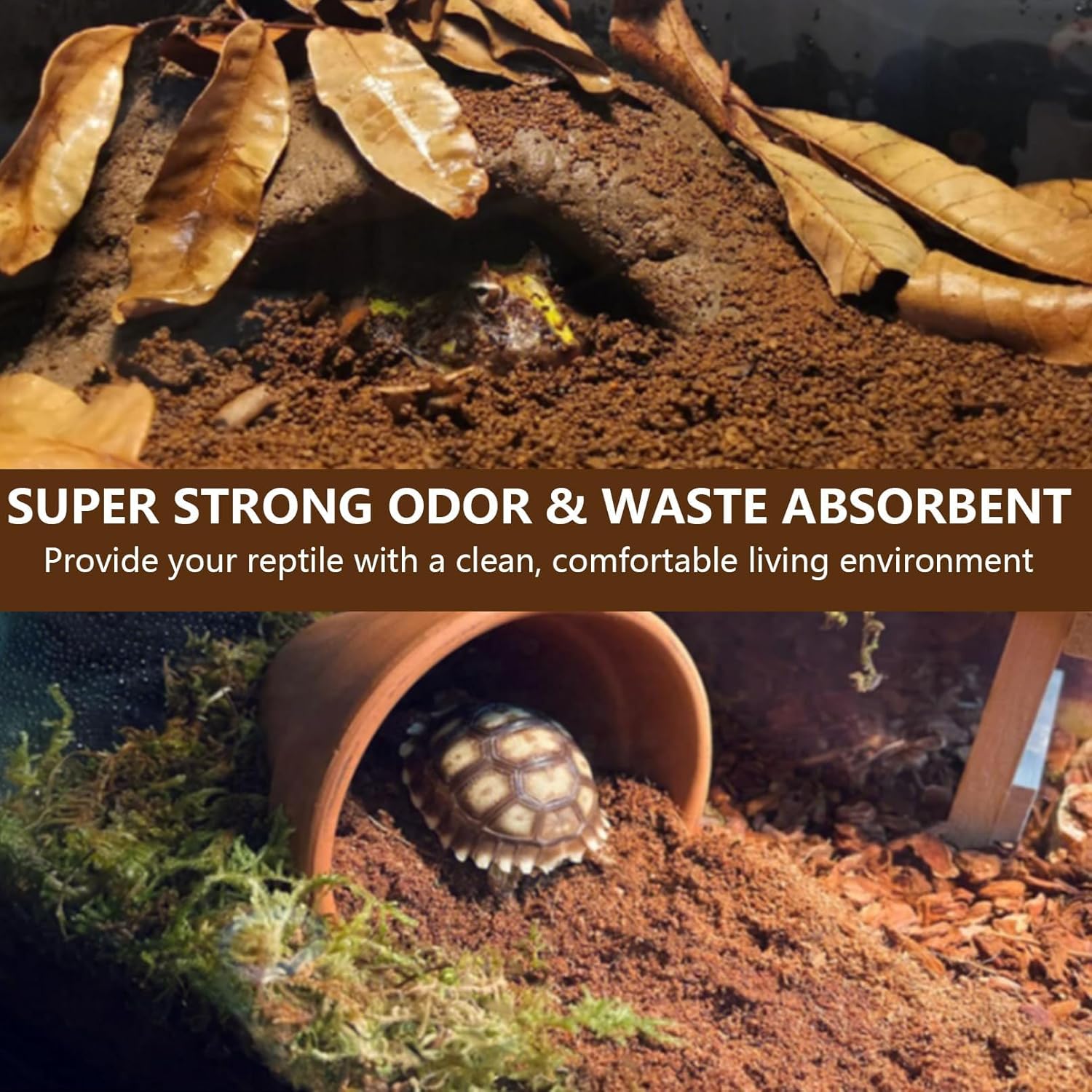 BNOSDM Reptile Soil Substrate Fluffy Small-Strand Reptile Substrate and Snake Bedding Clean Natural Terrarium Bedding for Lizards Snakes Tortoises Tarantulas - Image 2
