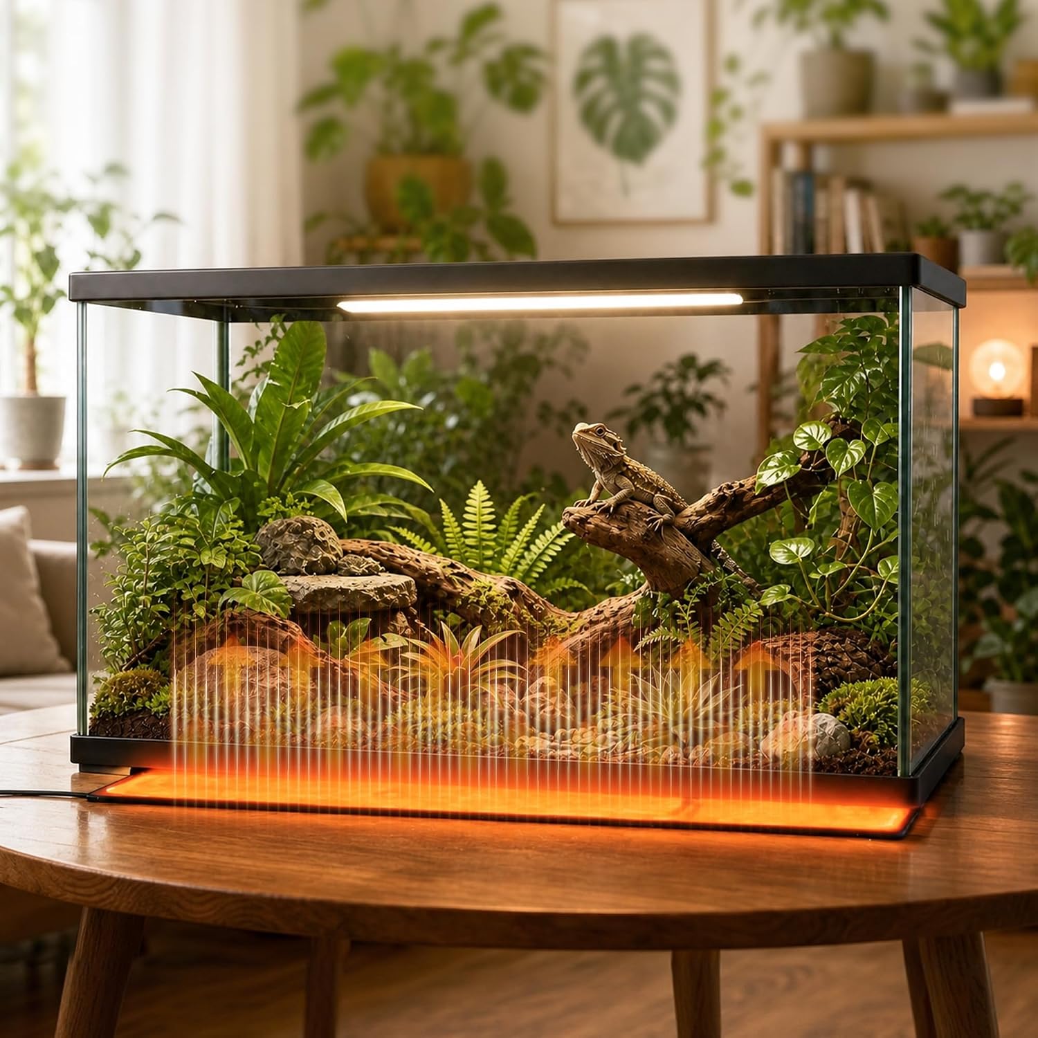 16W Reptile Heating Pad, 8"x12" with Digital Thermostat | Graphene under tank heater for 30-40 gal terrariums. Steady precise heat control for turtles, lizards & snakes. - Image 4