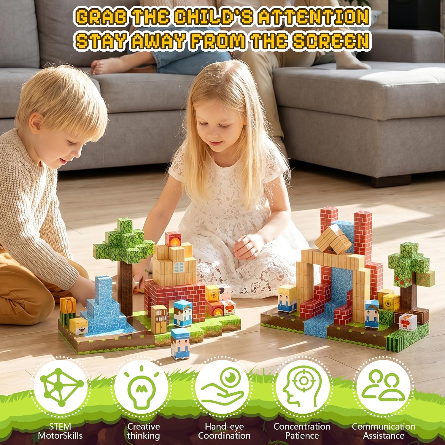 150PCS Magnetic Blocks, Magnetic Building Blocks, 0.63in Magnetic Building | STEM Game Stacking Toys for Kids, Birthday Gifts for Boys and Girls Age 3+ Years Old - Image 2
