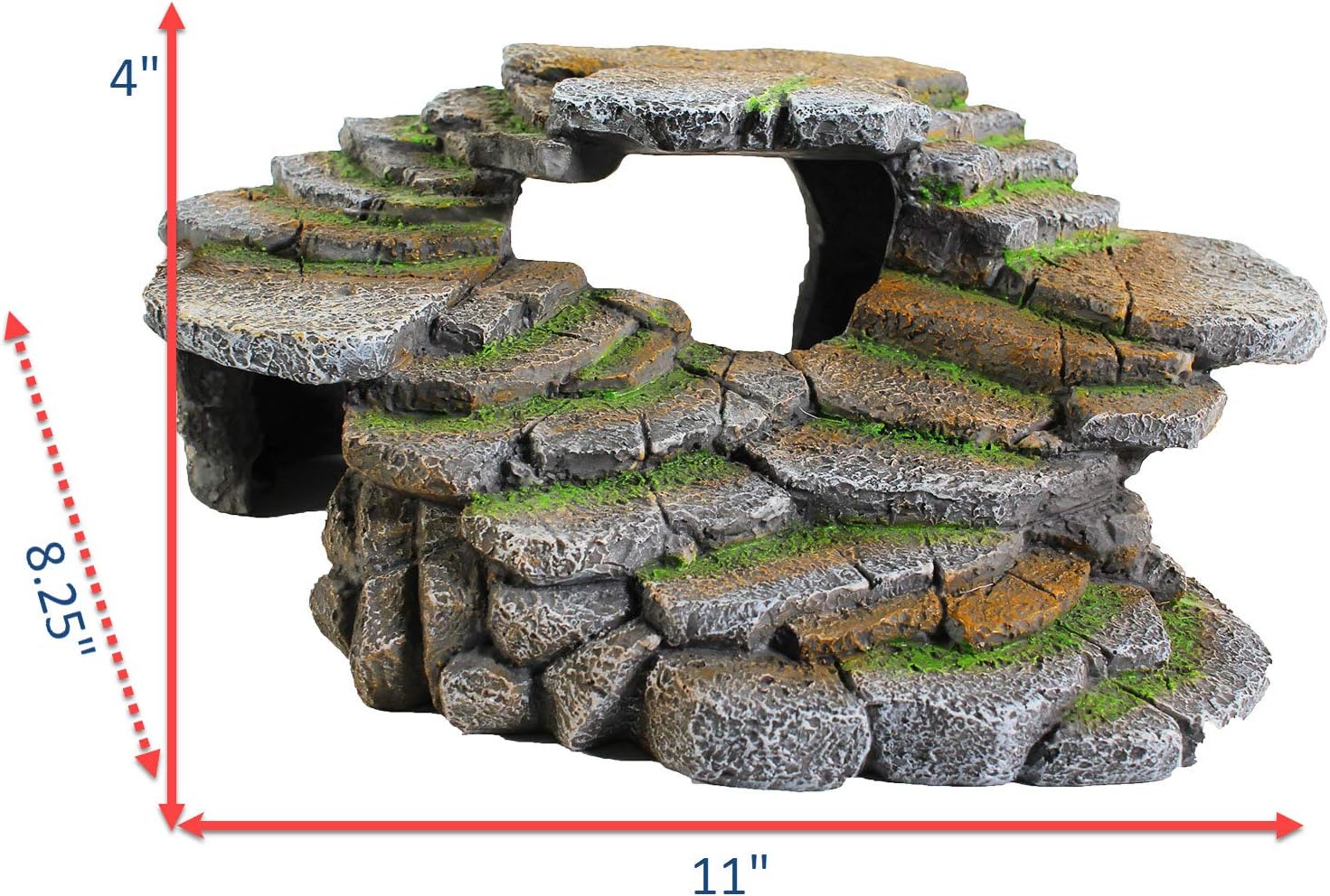 PENN-PLAX (REP183) Reptology Shale Scape Step Ledge & Cave Hideout – Decorative Resin for Aquariums & Terrariums – Great for Reptiles, Amphibians, and Fish – Large - Image 2
