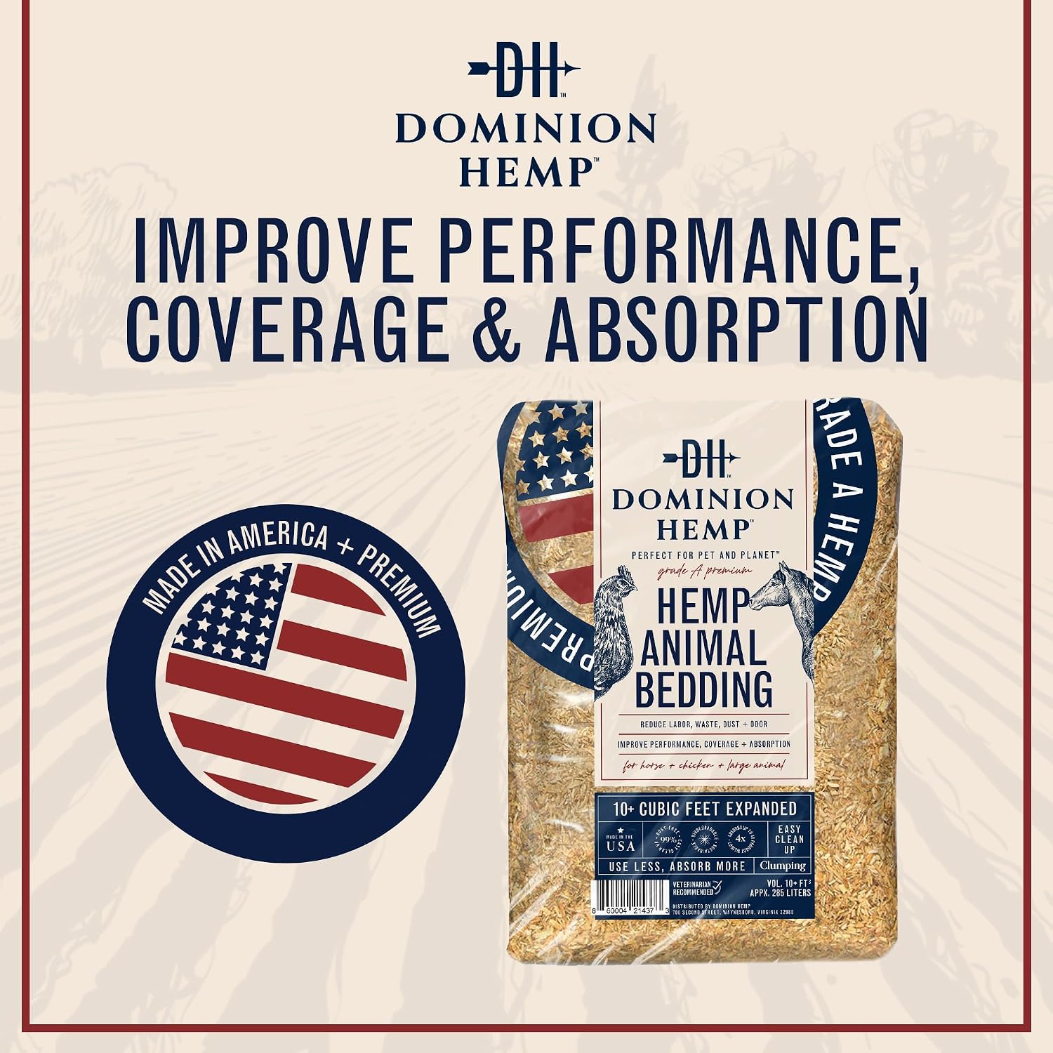 Premium Hemp Bedding for Chicken Coops 285L (~10 Cu Ft usable Volume) - Made in USA - Ideal Nesting Material for Newly Hatched Chicks, Brooder Cover, Small Pet Bedding - 30lbs, 1-Pack - Image 8