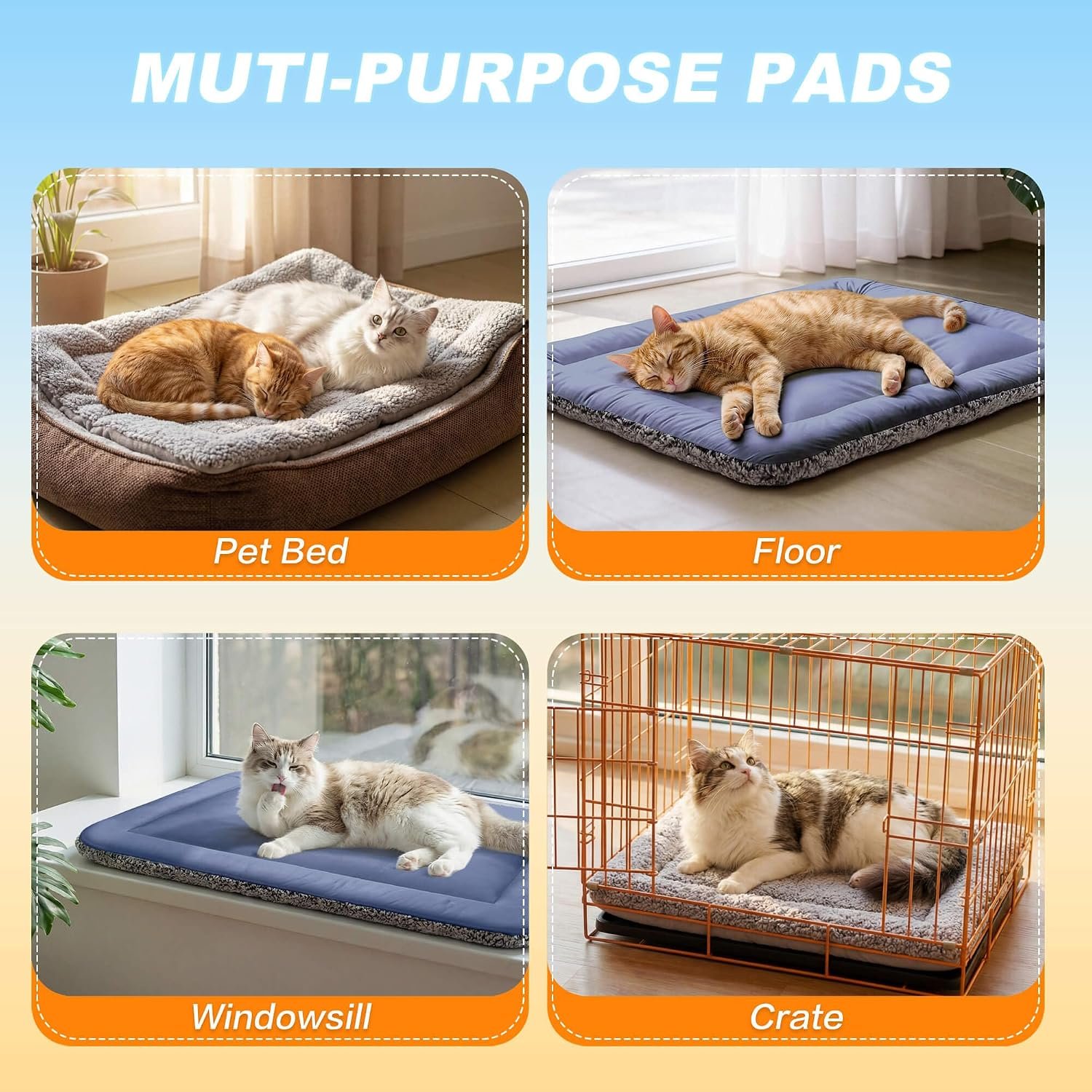Cooling Mat for Cats, Reversible Self Warming Cat Bed, Dark Blue, 18x24 In | Cool-Touch Ice Silk Side, Plush Fleece Warm Side, Heat-Reflective Foil for Indoor Cats, Kittens, Small Dogs and Crates - Image 6