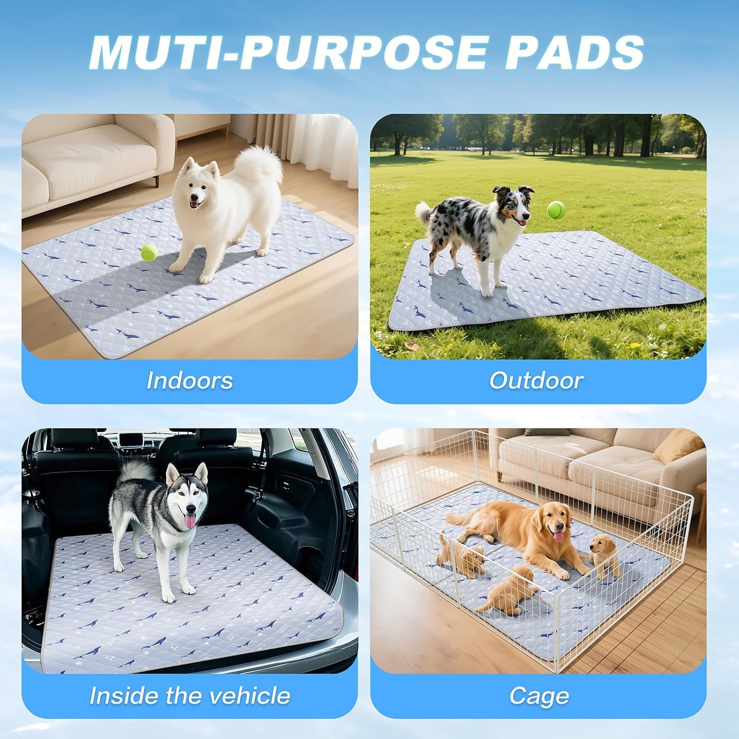 Cooling Mat for Dogs, Cooling Mat for Cats, Breathable Gel-Free, 21 x 27 In | Cooling Fabric, No Electricity or Freezing, Non-Slip Base, Washable and Foldable for Crates, Car Seats, Pet Beds and Travel - Image 6