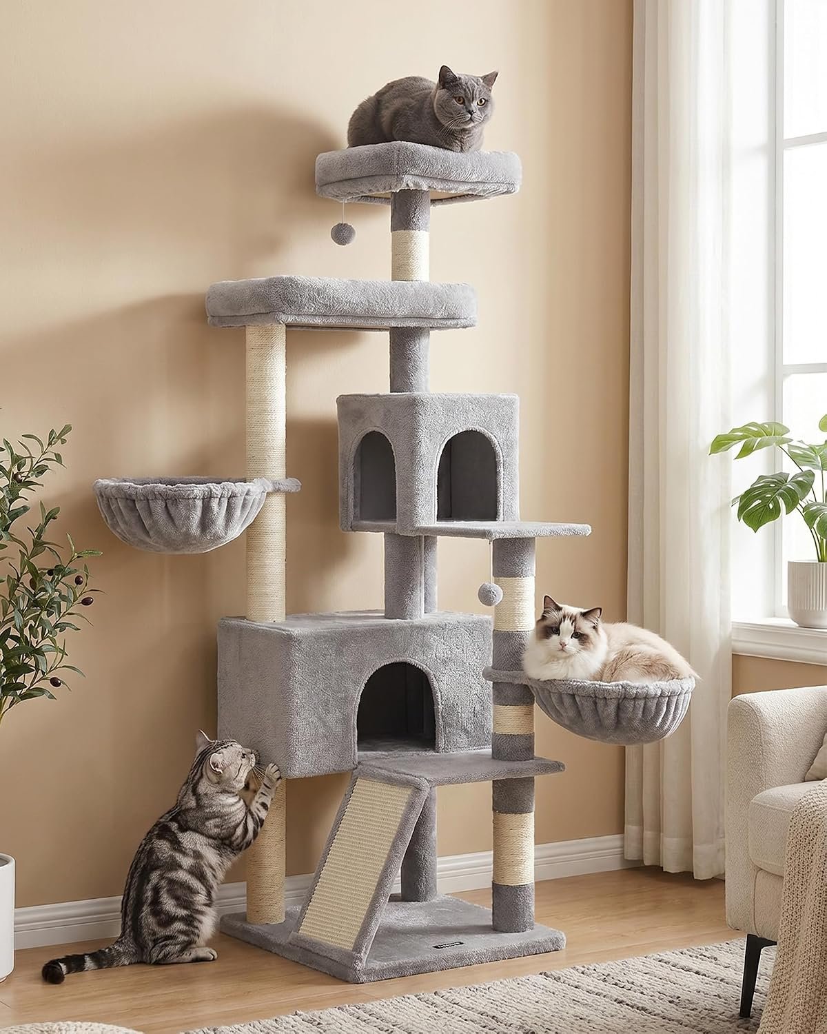 Feandrea Cat Tree, 68.5-Inch Tall C...