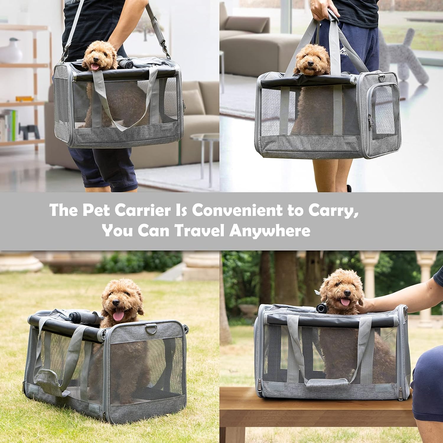 GAPZER Pet Carrier for Large Cats, Soft-Sided Cat Carrier for Medium Big Cats and Puppy up to 20lbs, Washable Dog Carrier Privacy Protection for Home Outdoor Travel - Image 7