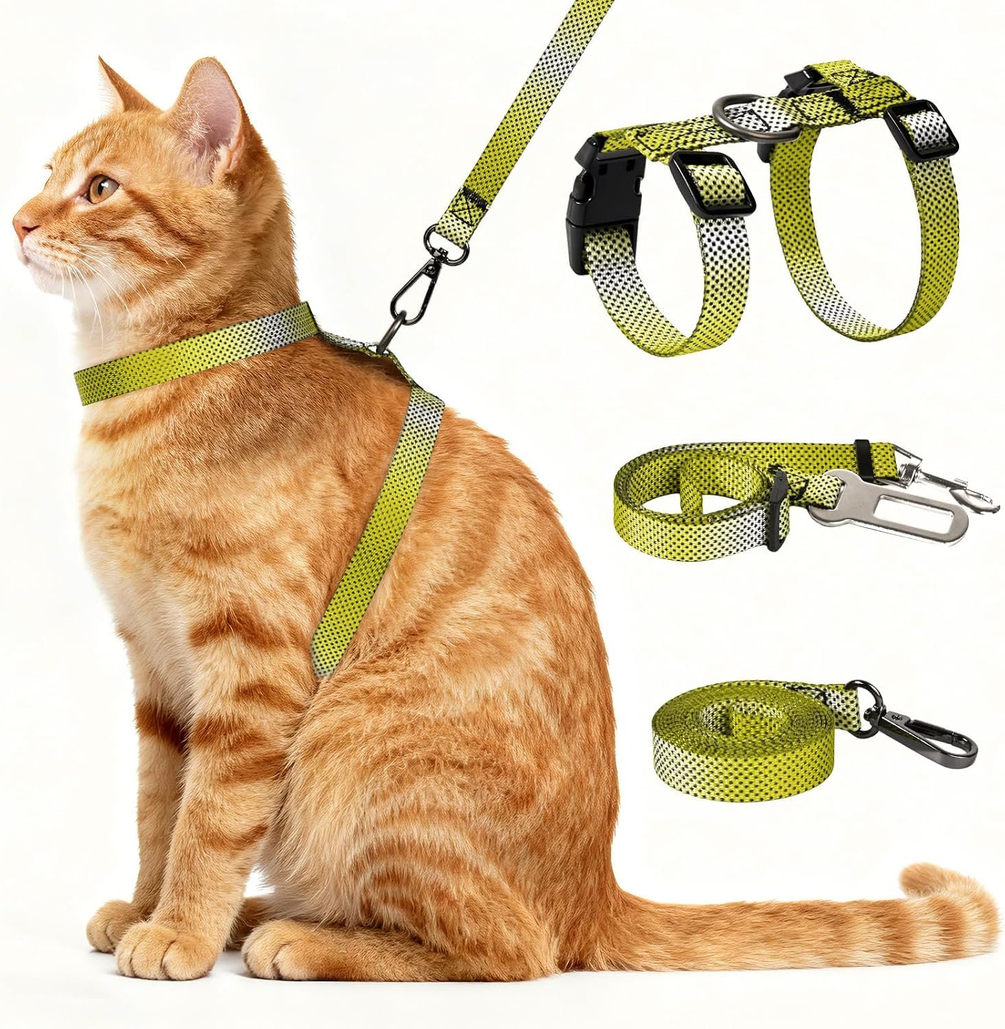 Cat Harness and Leash Set, 3-in-1 E...