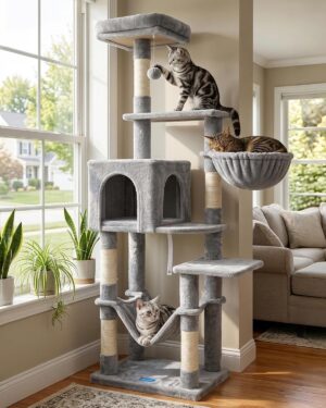 Hey-brother Cat Tree with Large Ham...