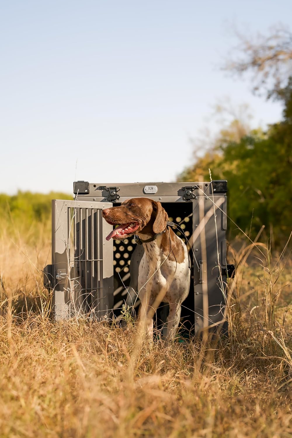 K9 Kennel Boss Aluminum Collapsible Dog Crate, Heavy Duty Folding Kennel - Large (Gray) - Image 2