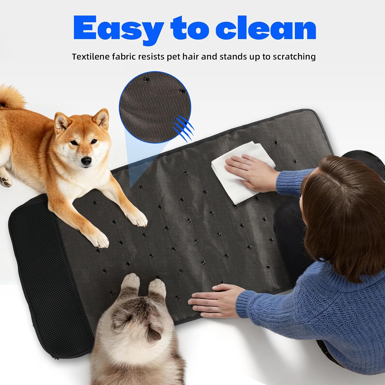 Electric Pet Cooling & Heating Pad, 33"x16" Large Dog Ventilated Mat with Fan, Cat Heating Pad, Winter Warm Dog Pad & Cooling Cat Mat for Indoor Pet Beds & Furniture Outdoor Cat Houses, 3 Levels - Image 6