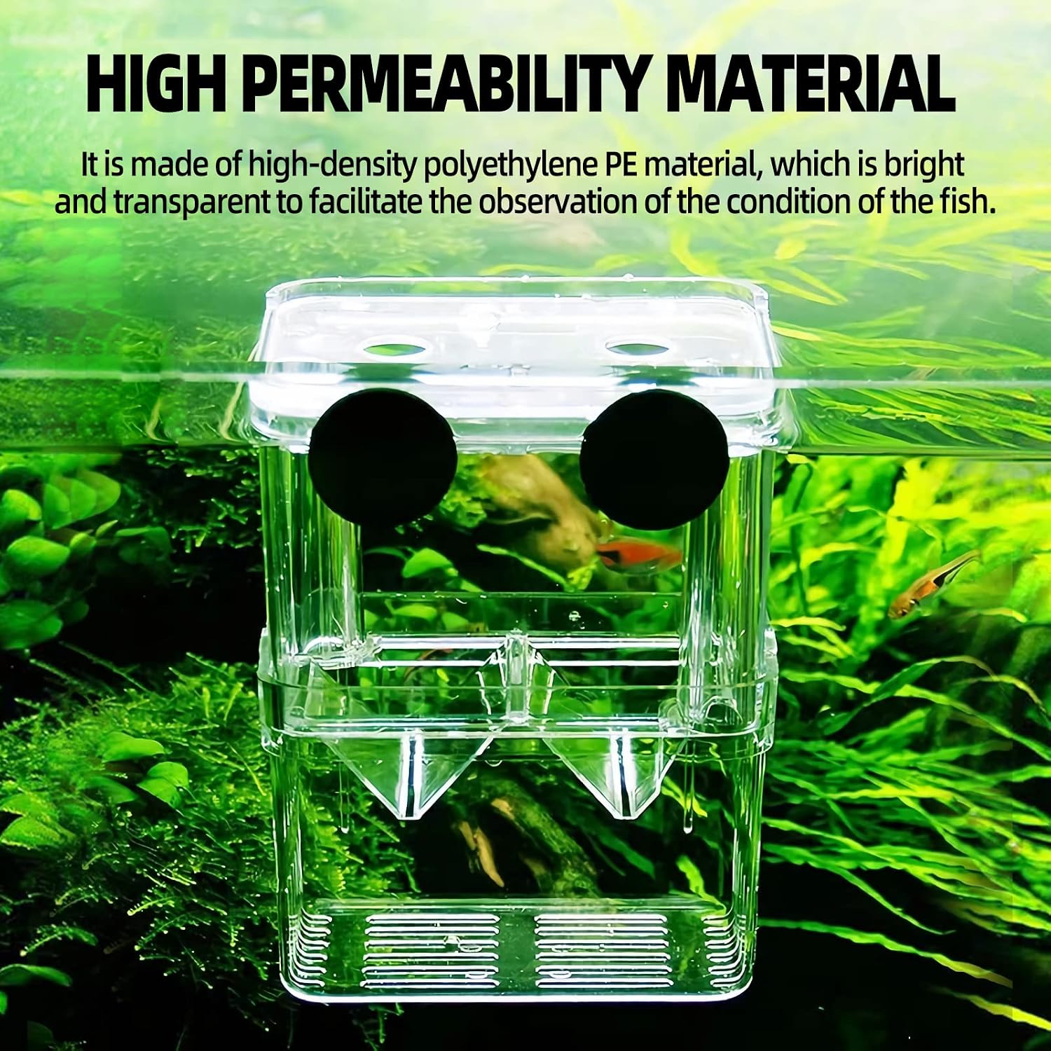 Boxtech Aquarium Fish Tank Hatchery Incubator Breeding Box, Acrylic White Breeder Isolation Divider Hatching Boxes Accessory Small Baby Fishes Shrimp Clownfish Guppy - Image 3
