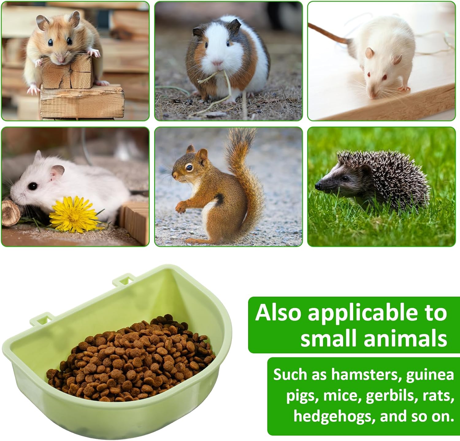 2 Pack Feeder, Hanging Food Bowl Feeder Food and Water Container for Wire Cage Feeding Dish Hanging Cups for Birds Hamsters Mice Rats Guinea Pig Small Pets - Image 3
