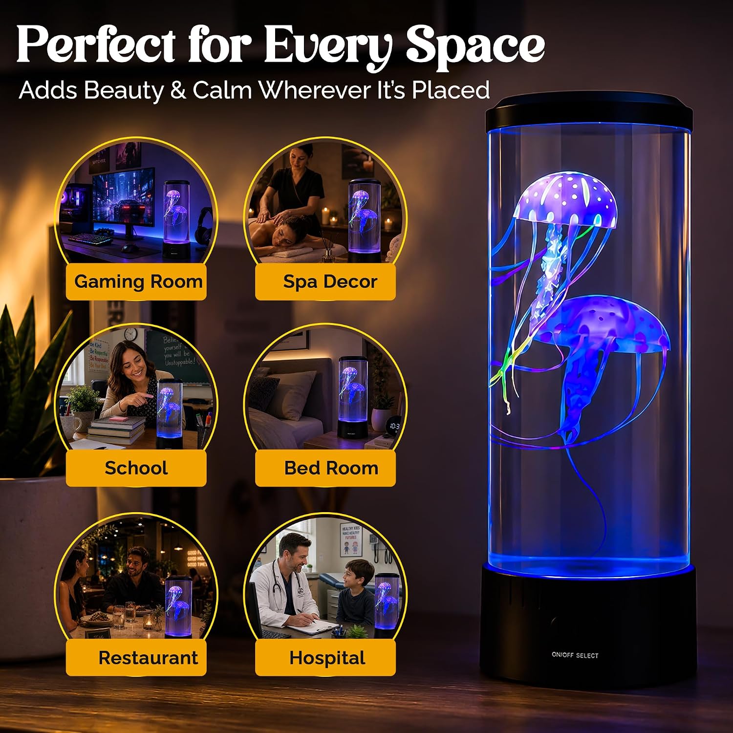 Brewish Jellyfish Lamp, 16 Color Options, 4 Mode Lifelike Jellyfish Aquarium, Auto Shutdown, Remote Control Electric Jellyfish LED Night Light, Fake Aquarium, Home Decor, Sensory Lamp for Autism, ADHD - Image 7