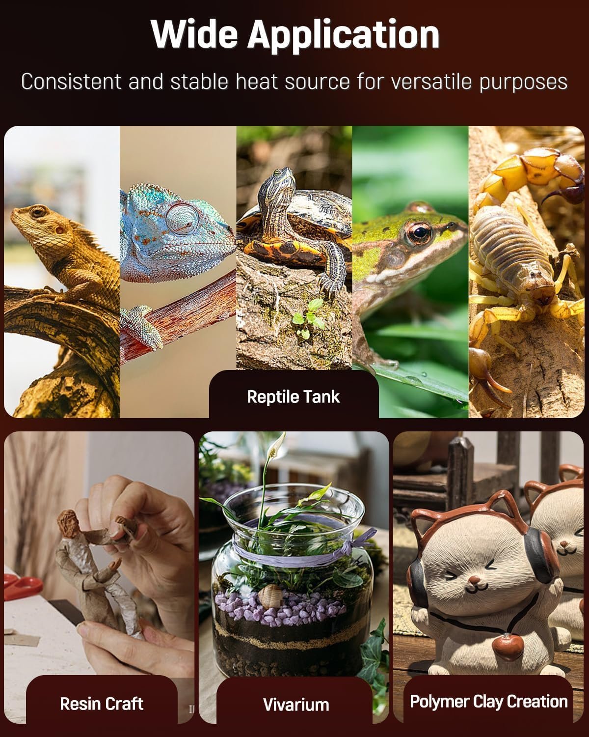 Pawfly 5 W Reptile Heat Pad with Thermostat 5.9 x 5.5 Inch Reptile Heating Pad Under Tank Terrarium Reptile Heat Mat for Turtles Frogs Snakes Lizards Geckos Hermit Crabs & Spiders - Image 7