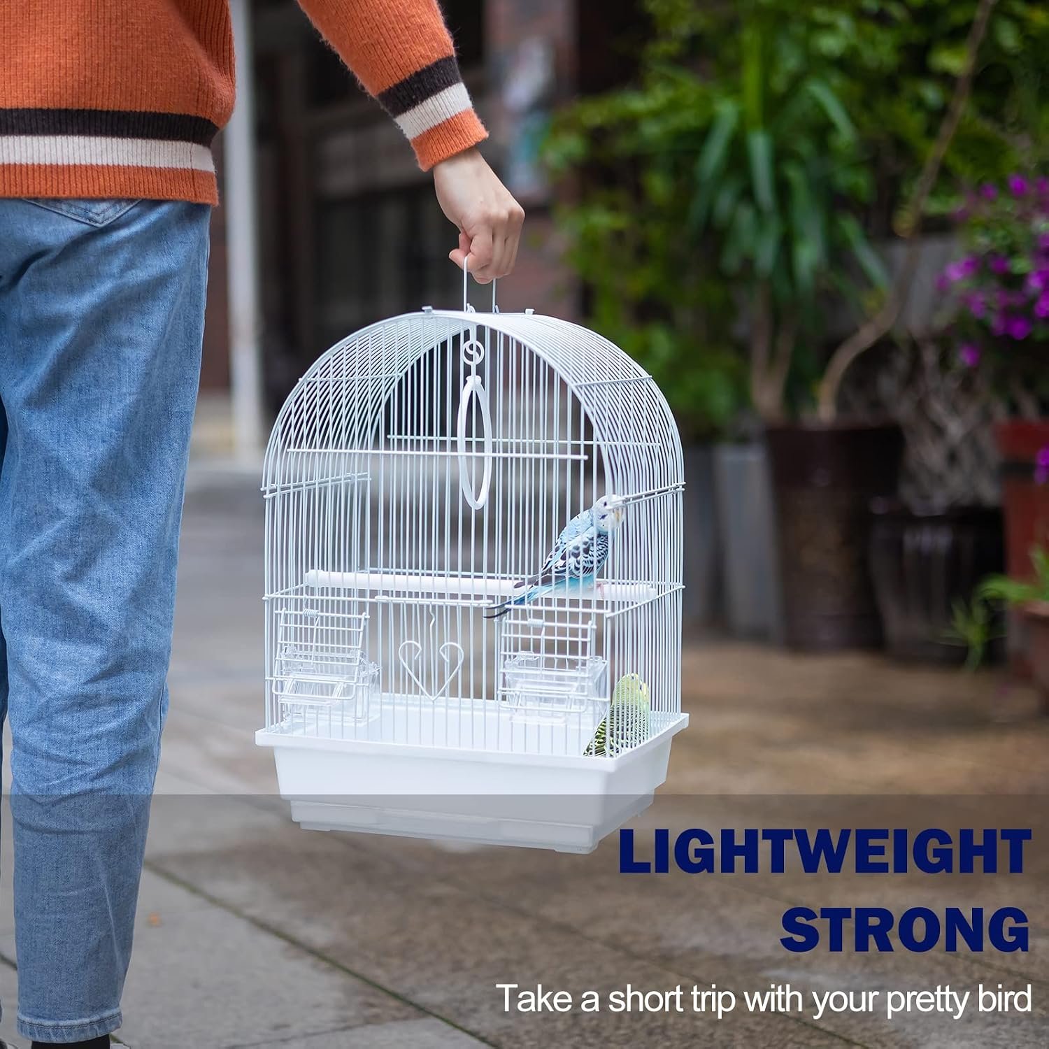 Small Bird Travel Cage - Lightweight Small Birds Starter Kit with Birdcages and Accessories Great for Parakeets Lovebirds Parrotlets Finches Canaries - Image 2