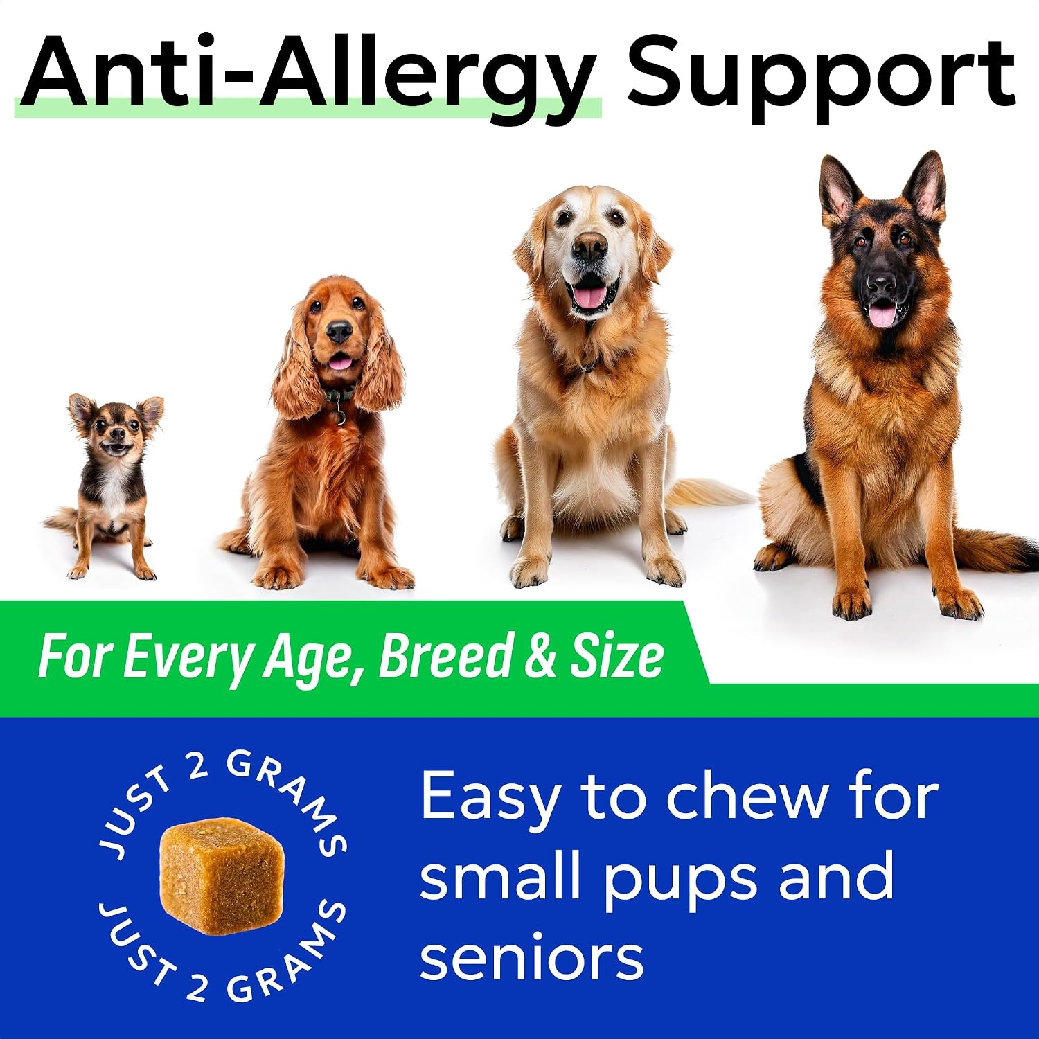 BARK&SPARK Dog Allergy Relief Soft Chews for Skin Health & Seasonal Allergies - Anti-Itch Supplement w/Omega-3, Quercetin & Bromelain Immune Treats for Dry Skin & Hot Spots - BBQ Chicken - 60ct - Image 7