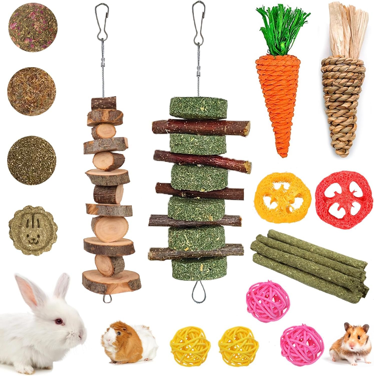Grddaef 20 PCS Bunny Chew Toys for ...