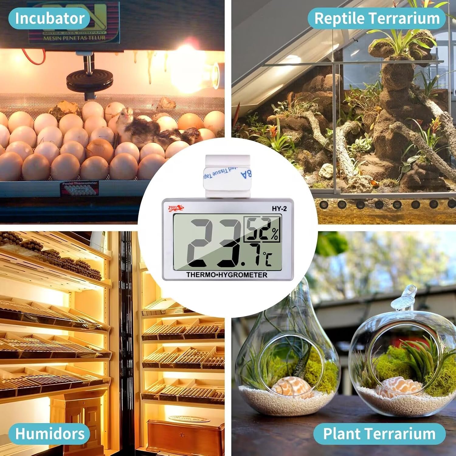 Digital Reptile Thermometer for Tank, Temperature and Humidity Monitor with Probe, Terrarium Thermometer Hygrometer for Gecko, Crested Gecko, Snake, Bearded Dragon Tank Accessories - Image 7