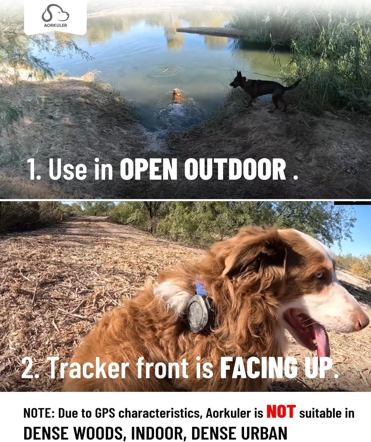GPS Dog Tracker for 2 Dogs - Off-Grid Long Range Tracking System, No App/Cellular Required, Water-Resistant Pet Finder for Hiking & Forest Exploration (Yellow) - Image 5