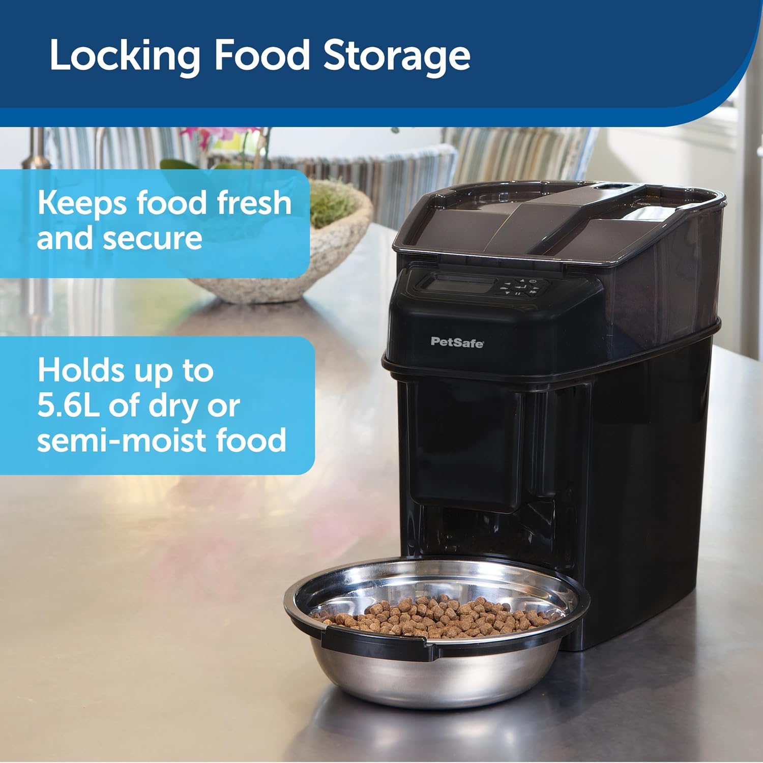 PetSafe Automatic Cat Feeder - Healthy Pet Simply Feed - Automatic Pet Feeder for Cats & Dogs - Timed Pet Feeder with Programmable Portion Control - Holds 24 Cups of Dry or Semi-Moist Dog or Cat Food - Image 6