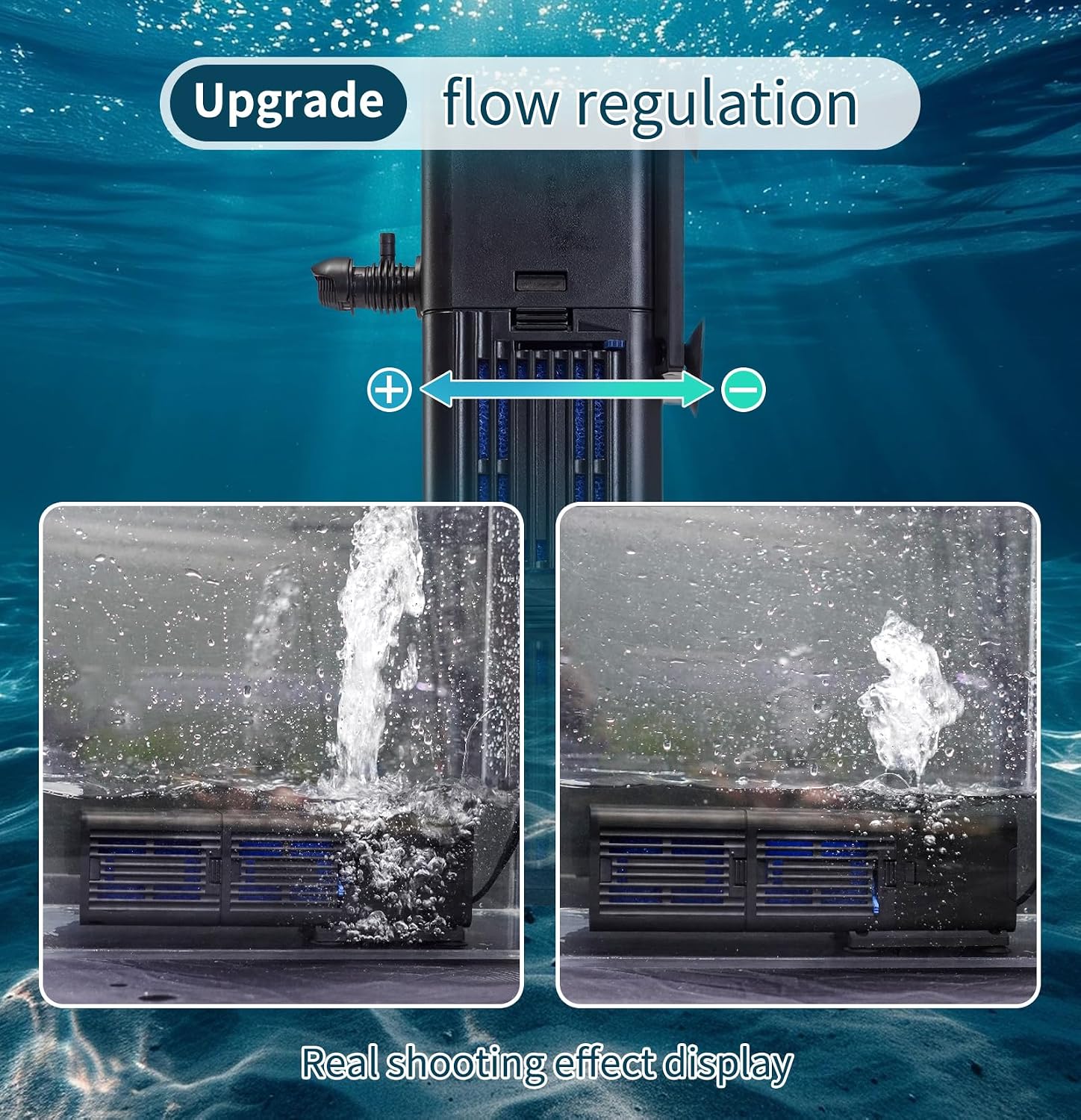 TARARIUM 20-75Gal Aquarium Filter for Fish Tank,4-in-1,Flow Rate Adjustable | Reusable Bio-Sponge Filtration, Flexible 1–2 Compartments, Internal Filter, Aeration, Saltwater Freshwater, Easy Setup,264GPH - Image 3