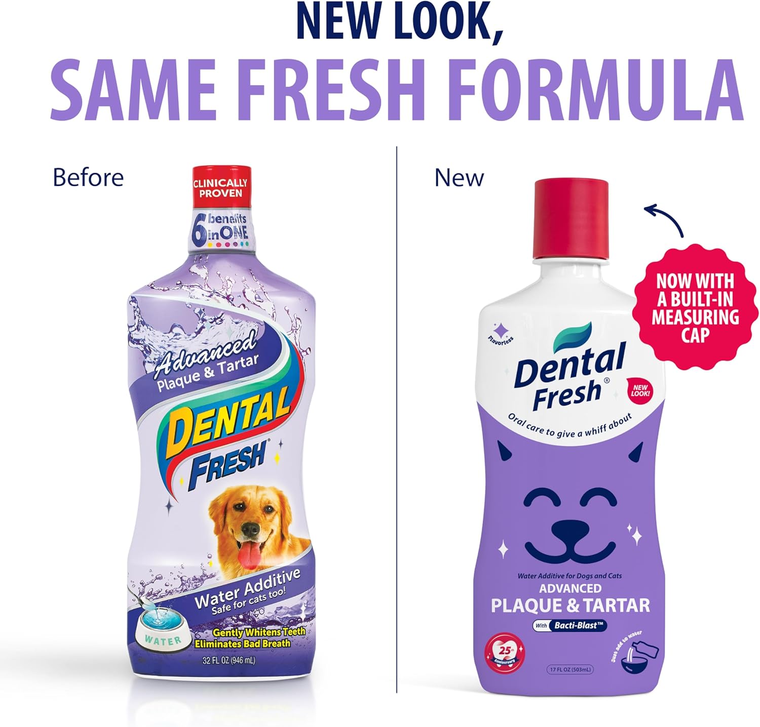 Dental Fresh – Advanced Plaque & Tartar Support Water Additive for Dogs & Cats – Helps Freshen Breath and Clean Teeth Without Brushing – 17 fl oz - Image 2