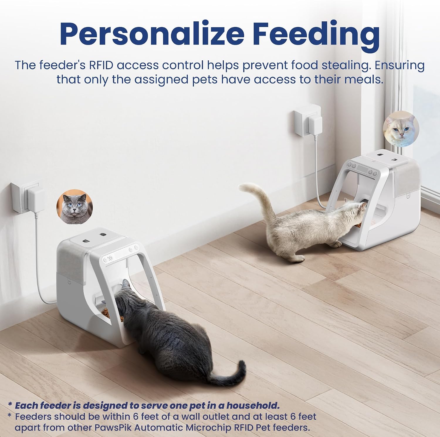 PawsPik Automatic Microchip RFID Cat Feeder, 16-Cup, White | ISO Microchip & PawsPik RFID Tag Compatible, App Control, Portion Control, Personalize Feeding - Image 4