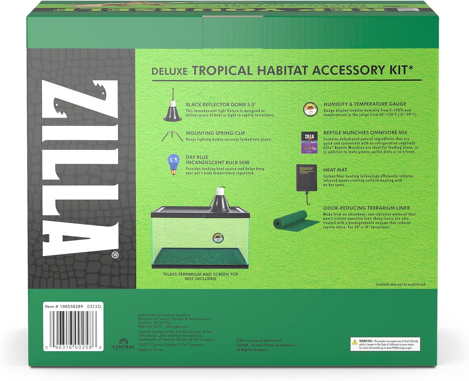 Zilla Tropical Habitat Accessory Kit, Starter Kit for Reptiles, Easy Start for Tropical-Dwelling Reptiles, Includes Lighting, Heating, Bedding and Food, Ideal for Size 10G Terrariums - Image 11