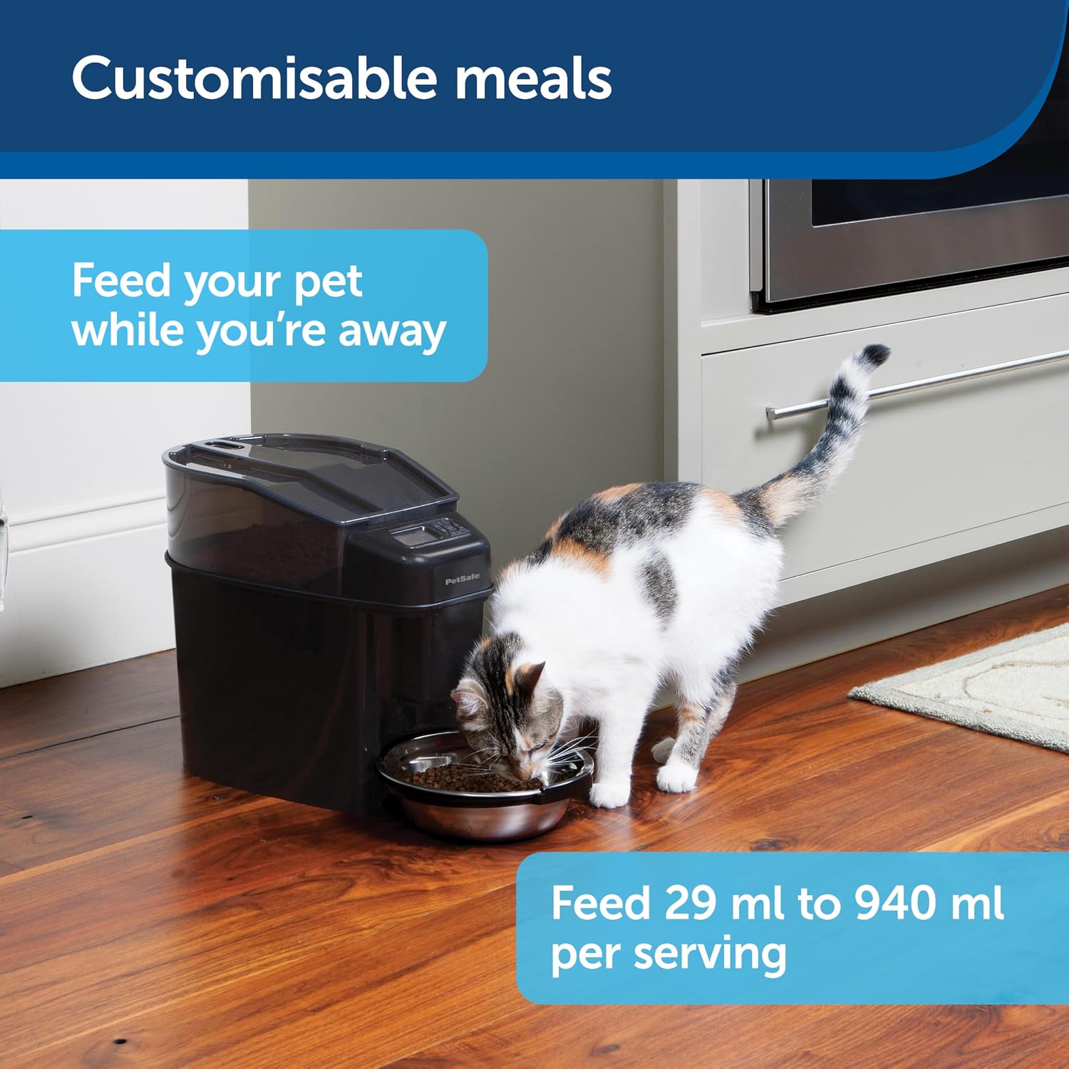 PetSafe Automatic Cat Feeder - Healthy Pet Simply Feed - Automatic Pet Feeder for Cats & Dogs - Timed Pet Feeder with Programmable Portion Control - Holds 24 Cups of Dry or Semi-Moist Dog or Cat Food - Image 4