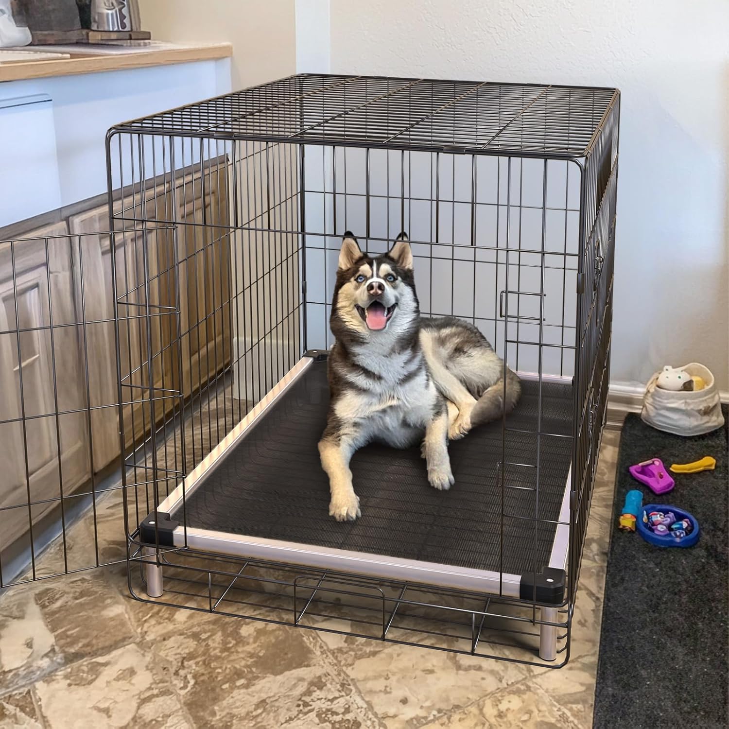 FXW TitanNest Cooling Chew-Proof Elevated Dog Bed for Medium Dogs | Easy to Clean, Pre-assembly Raised Cot, Indoor/Outdoor/Camping, 41 x 27 x 5in - Image 3