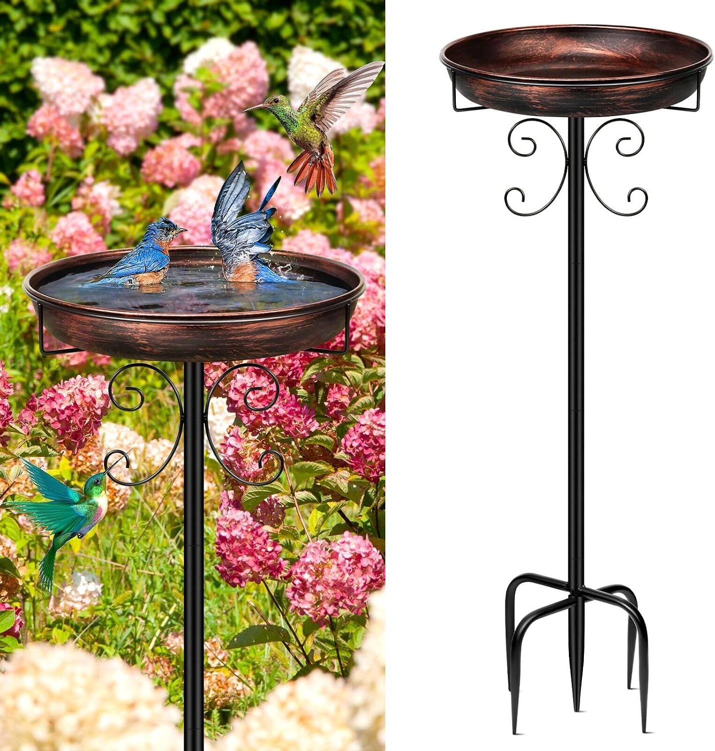 Daoeny 35In Metal Bird Bath for Out...