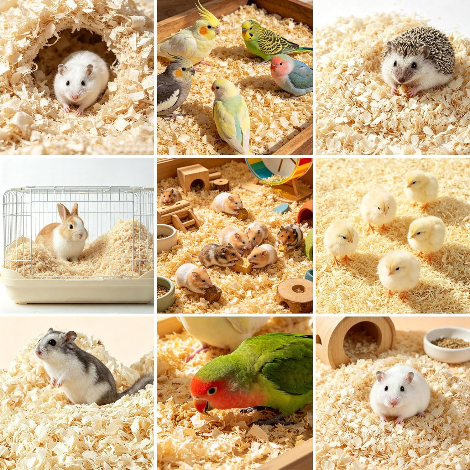 hamster wood shaving bedding,wood shavings for bird bedding,natural aspen shavings,low-dust nesting material,for cages,nest boxes,for parrots hedgehog reptile chinchilla small animal bedding & litter - Image 6
