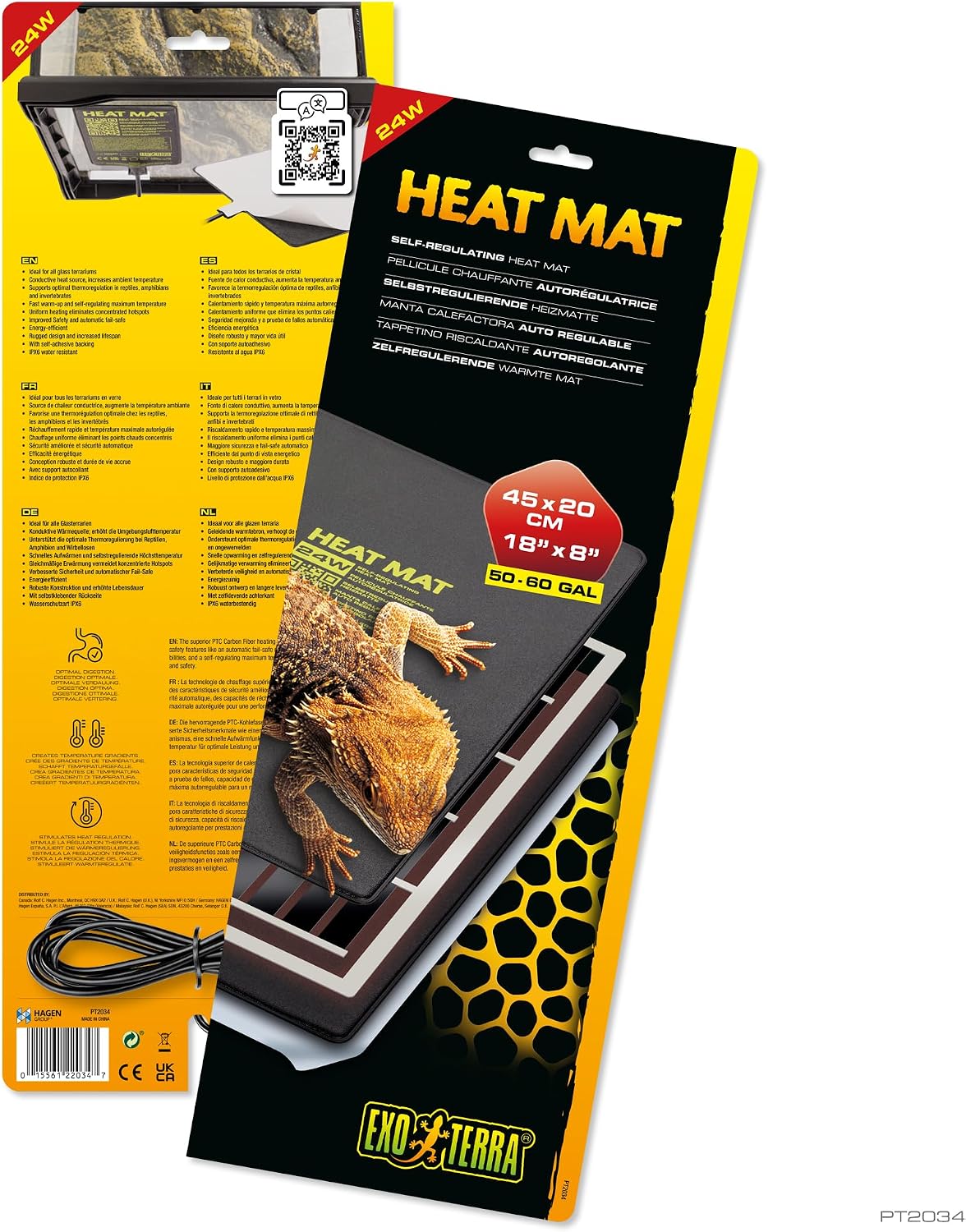 Exo Terra Heat Mat, Self-Regulating Reptile Heating Pad for Terrariums, 24W | Conductive Source for Reptiles & Amphibians, Fast Warm-Up, Safe & Energy Efficient, Even Distribution