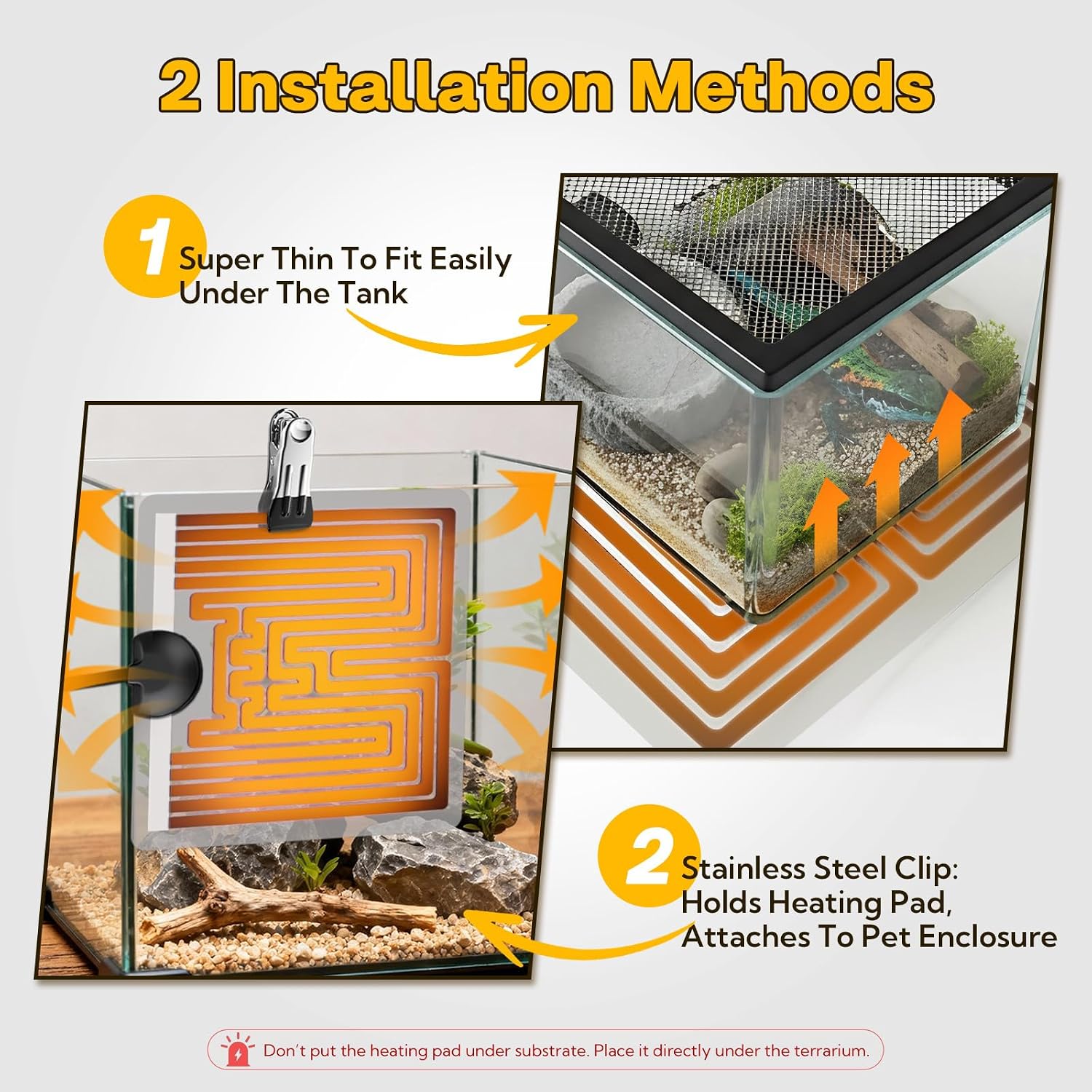 Reptile Heating Pad 6x5.5 Inch Under Tank Heater, 5W Low Energy Graphene Heating Mat for Terrarium, Safe & Even Warming for Snake Lizard Gecko Turtle Frog Hermit Crab Plastic/Glass Cages - Image 6