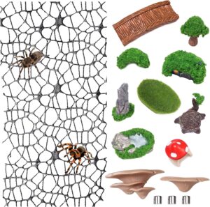 15 Pcs Jumping Spiders Hide Accesso...