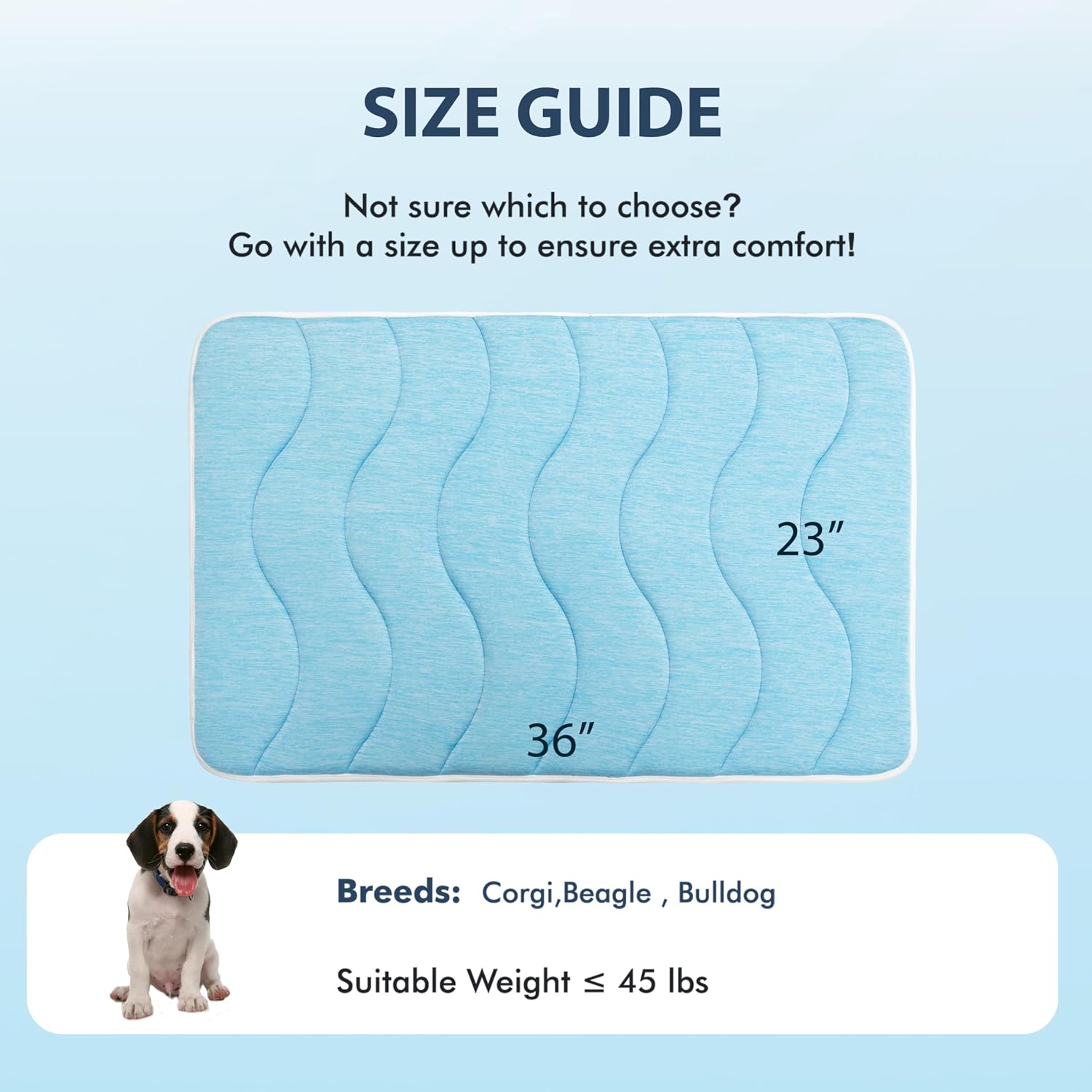 MICROCOSMOS 0.8" Thick Cooling Dog Foam Pad & Summer Pet Sleeping Mat, Machine Washable, Materials Safe, Portable Flat Pet Bed for Dogs.(Sky Blue, 36" x 23") - Image 6