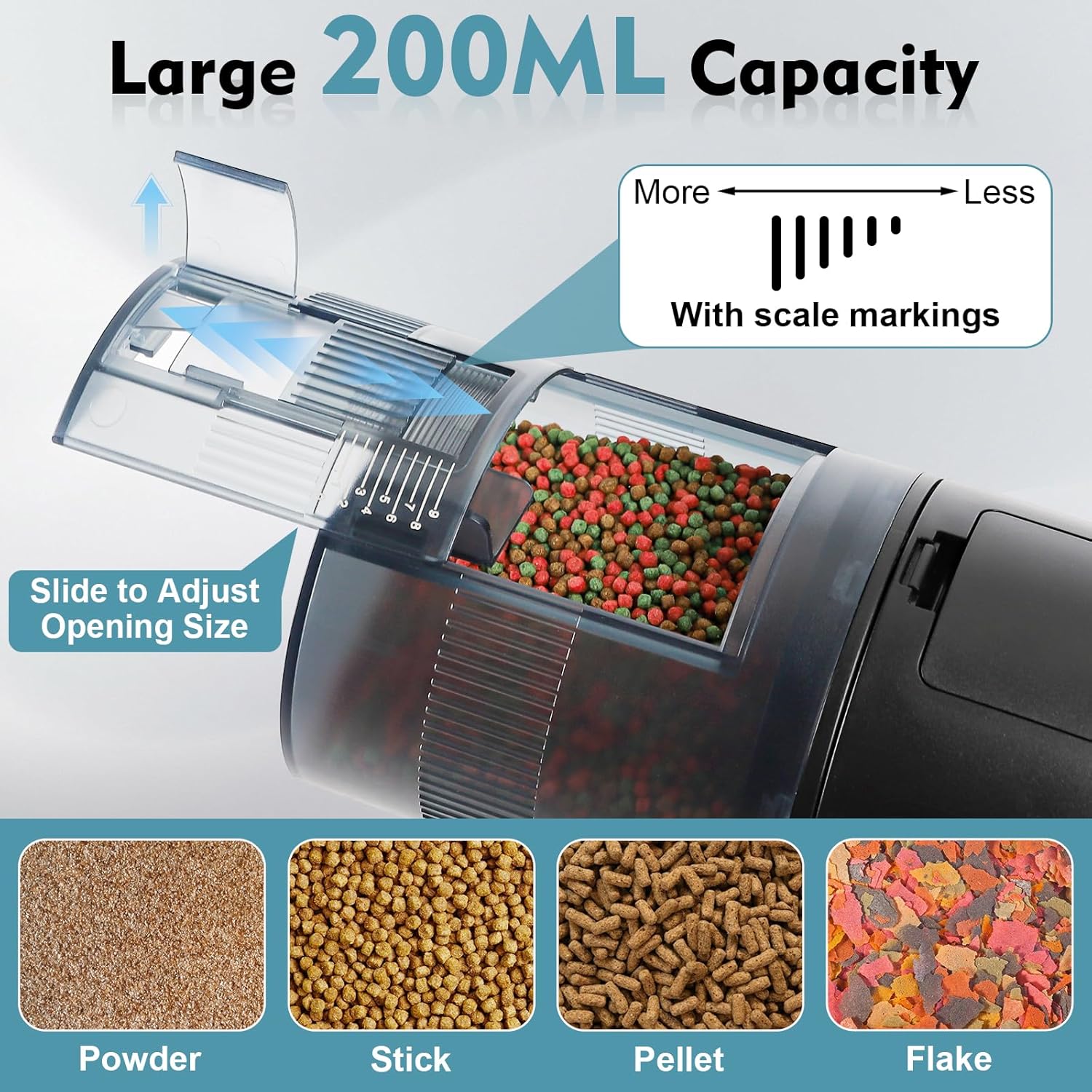 fishkeeper Automatic Fish Feeder for Aquarium: Moisture-Proof Auto Precision Feeders Dispenser with LCD Display for Small Tank Turtle Betta Koi - Battery Food Feeding Timer for Vacation Weekend Day - Image 3