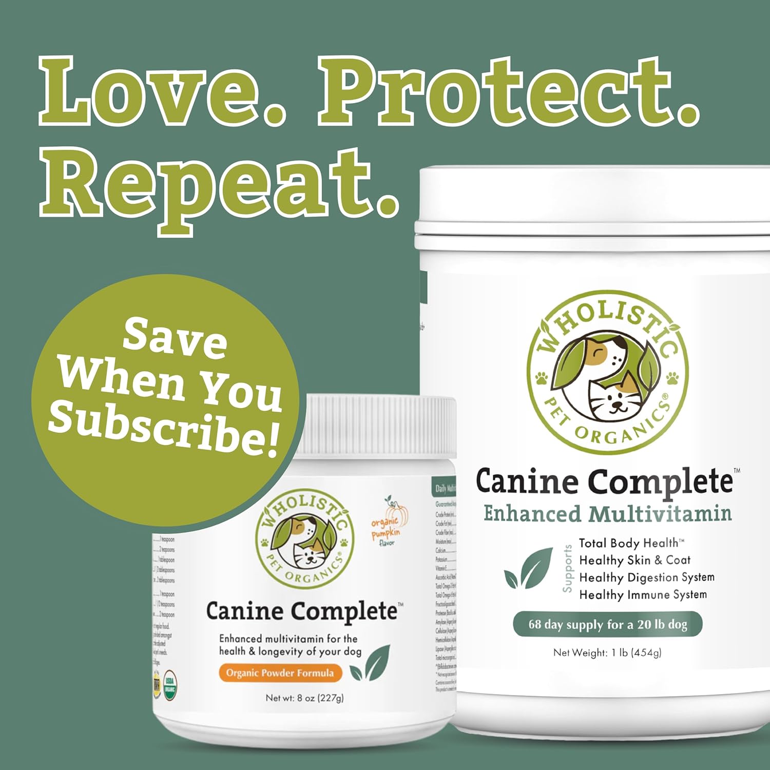 Organic Dog Vitamins - 1 Lb - 45 Scoops | Canine Complete - Daily Dog Multivitamin with Prebiotics, Probiotics for Immune Support, Skin Coat, Digestion, & Joint Health - Image 8