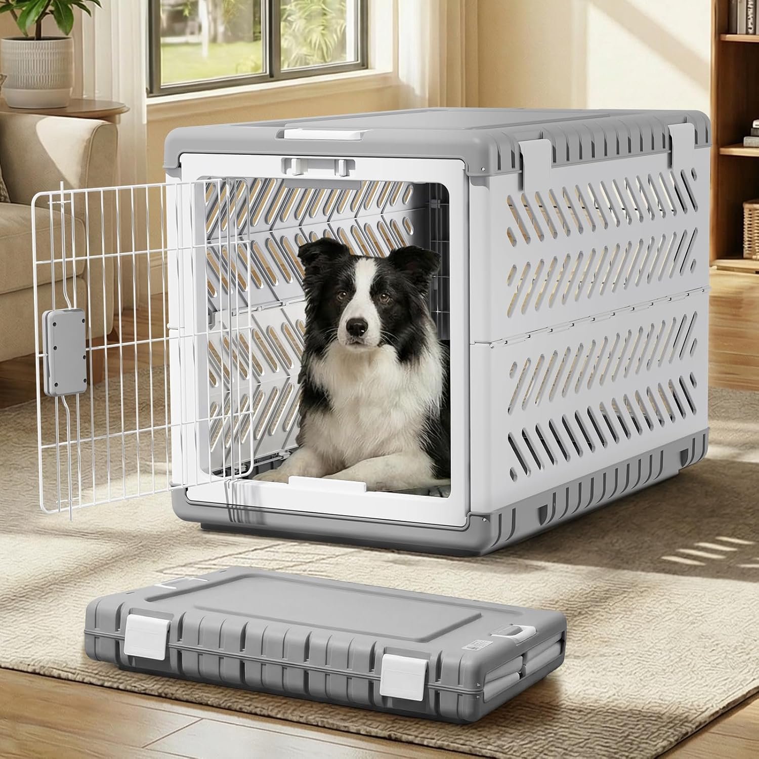 Collapsible Dog Crate for Large/Med...
