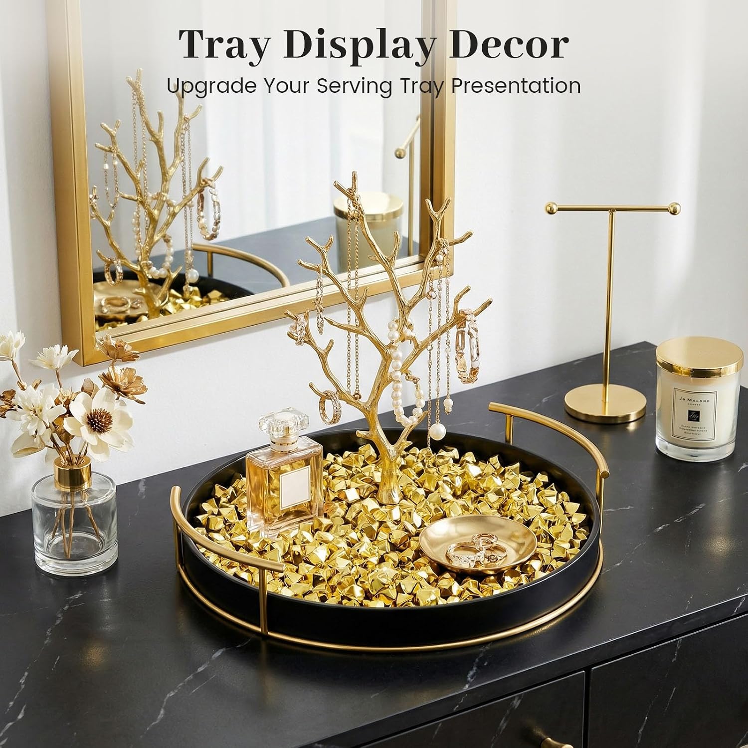 DomeStar 150PCS Gold Acrylic Ice Rocks – Faux Gems Nuggets Vase Fillers Pot of Gold, Glitter Party Decorations, DIY Crafts & Table Scatter - Image 6