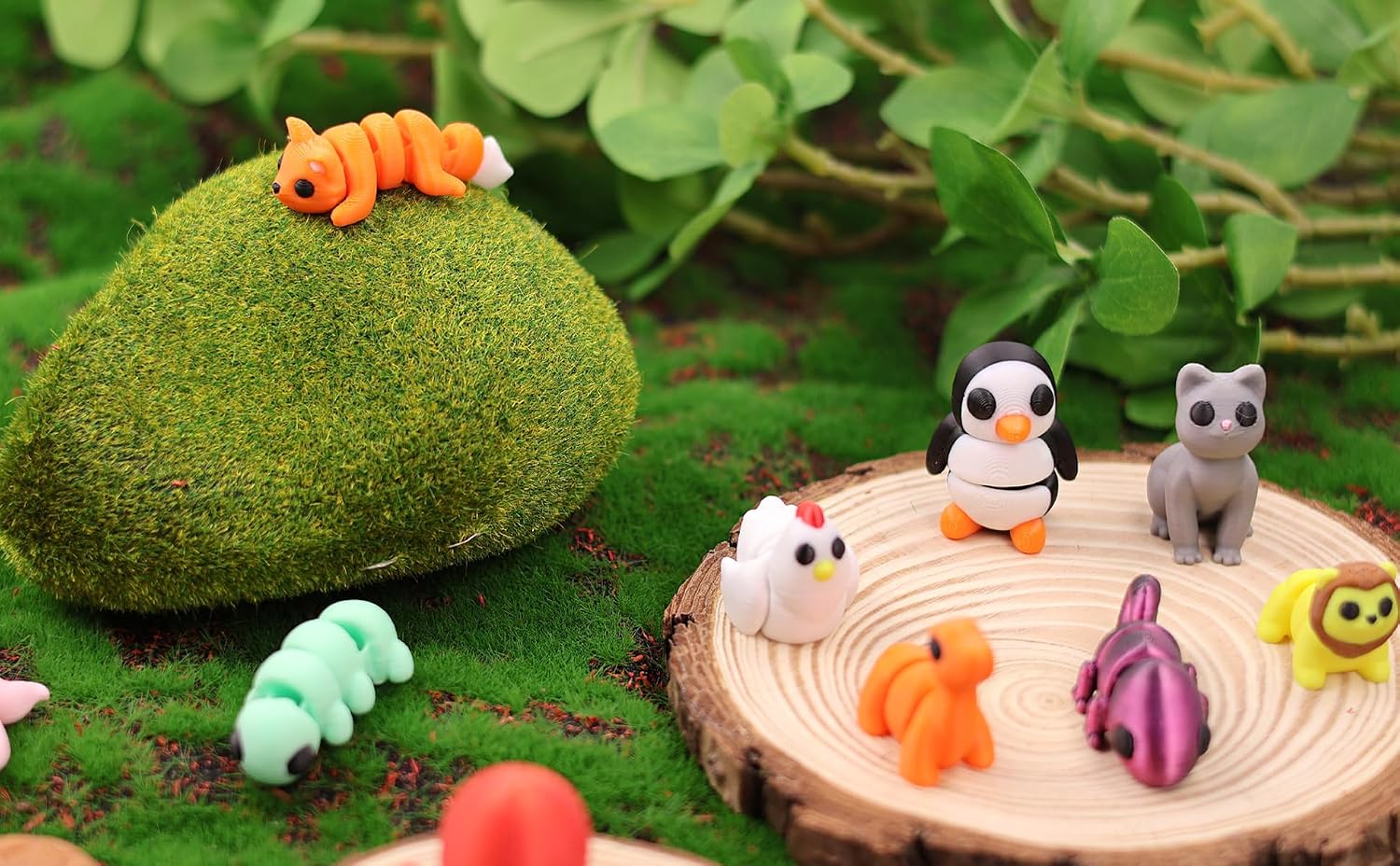 25 pcs Animal Figurines, 3D Printed Animal Figurines Set, Articulated, Party Favors, Pocket Fidget Toys Bulk, Goodie Bag Stuffers, Gifts for Boys Girls Toddlers, Classroom Rewards - Image 3