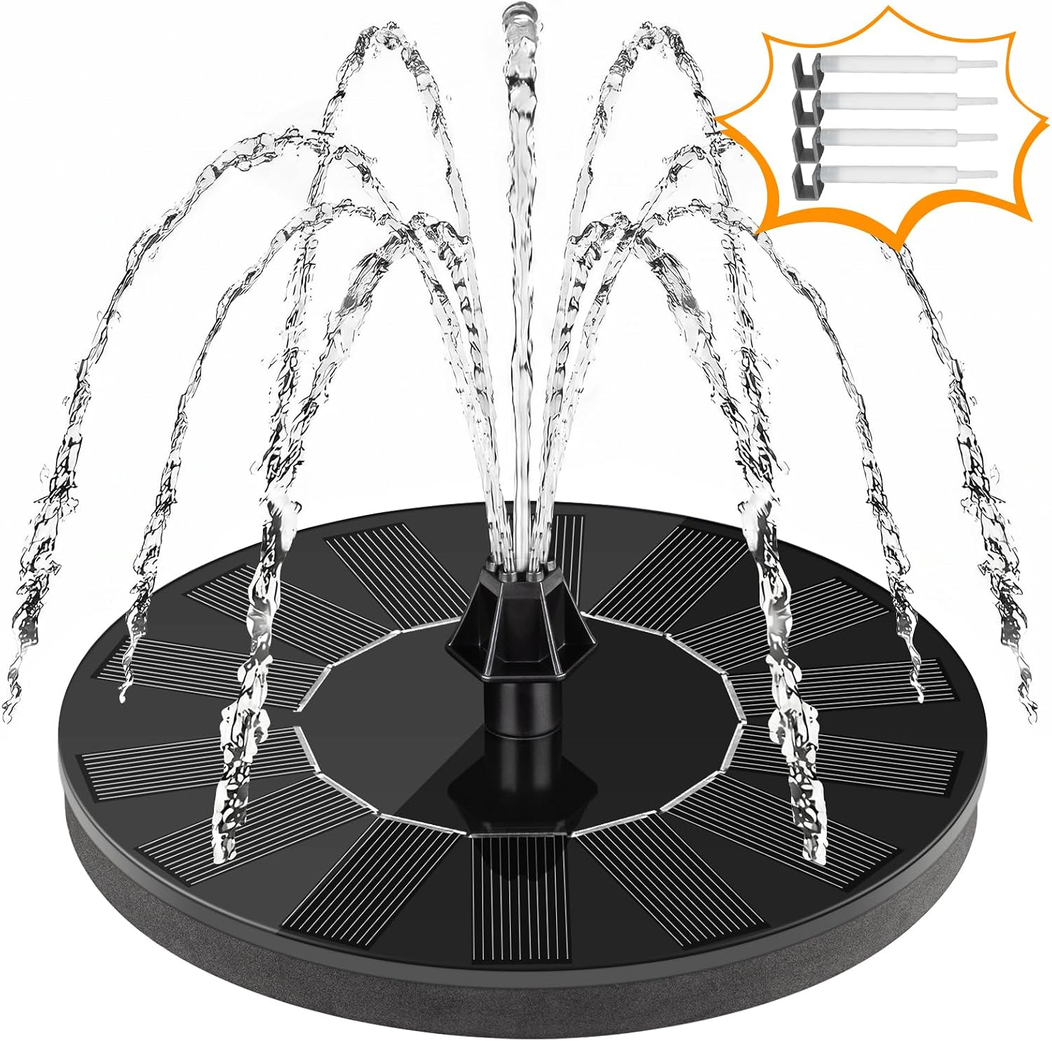 Mademax 1W Solar Bird Bath Fountain Pump, Solar Fountain, Free Standing Floating Solar Powered Water Fountain Pump for Bird Bath, Garden, Pond, Pool, Outdoor