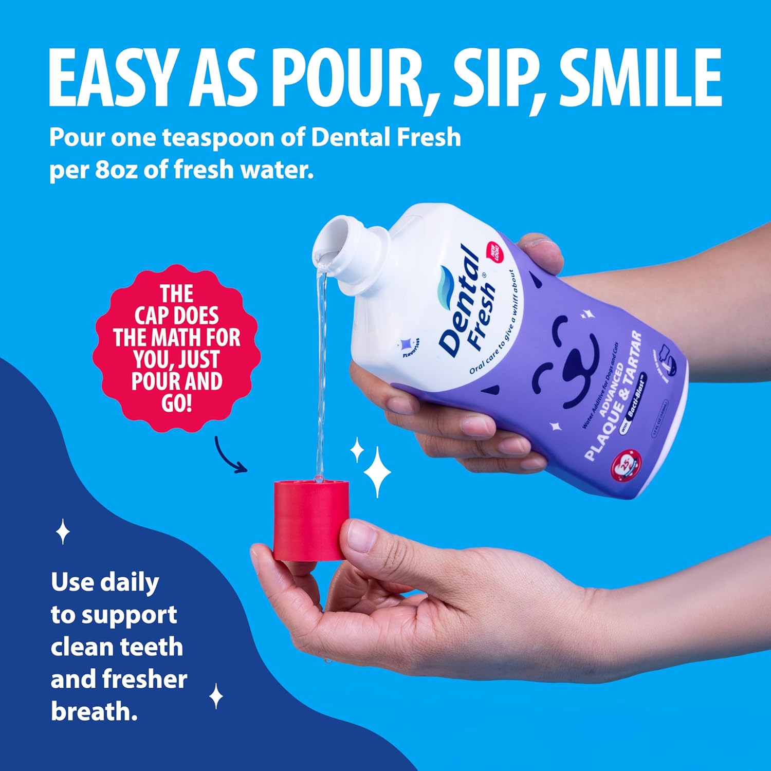 Dental Fresh – Advanced Plaque & Tartar Support Water Additive for Dogs & Cats – Helps Freshen Breath and Clean Teeth Without Brushing – 17 fl oz - Image 3