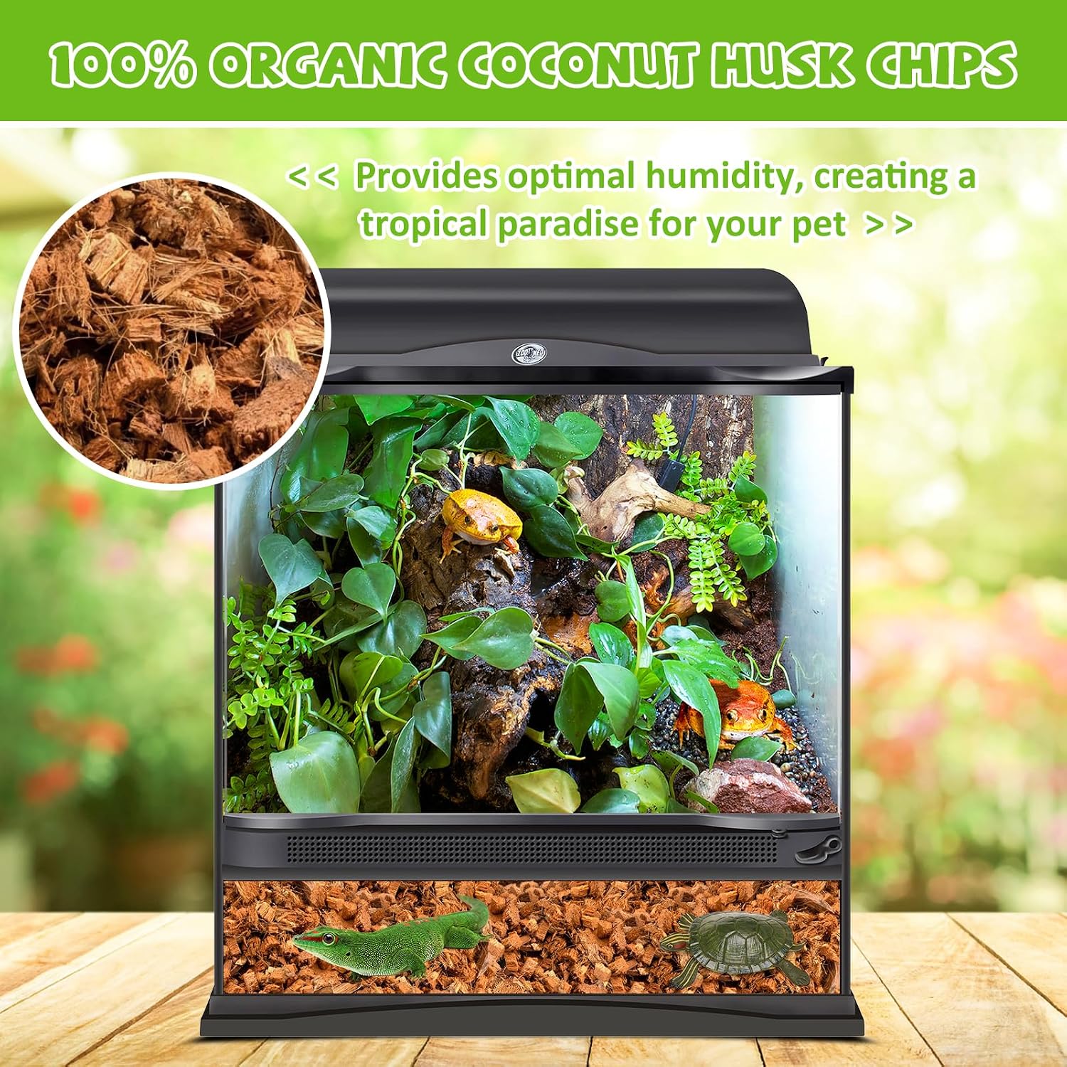Legigo 4 Pack Coconut Chip Substrate for Reptiles, Natural Coco Husk Chip Reptiles Bedding, Compressed Coconut Chip Substrate for Snake, Tortoise, Ball Python, Gecko, Lizard Terrarium Tanks - Image 4