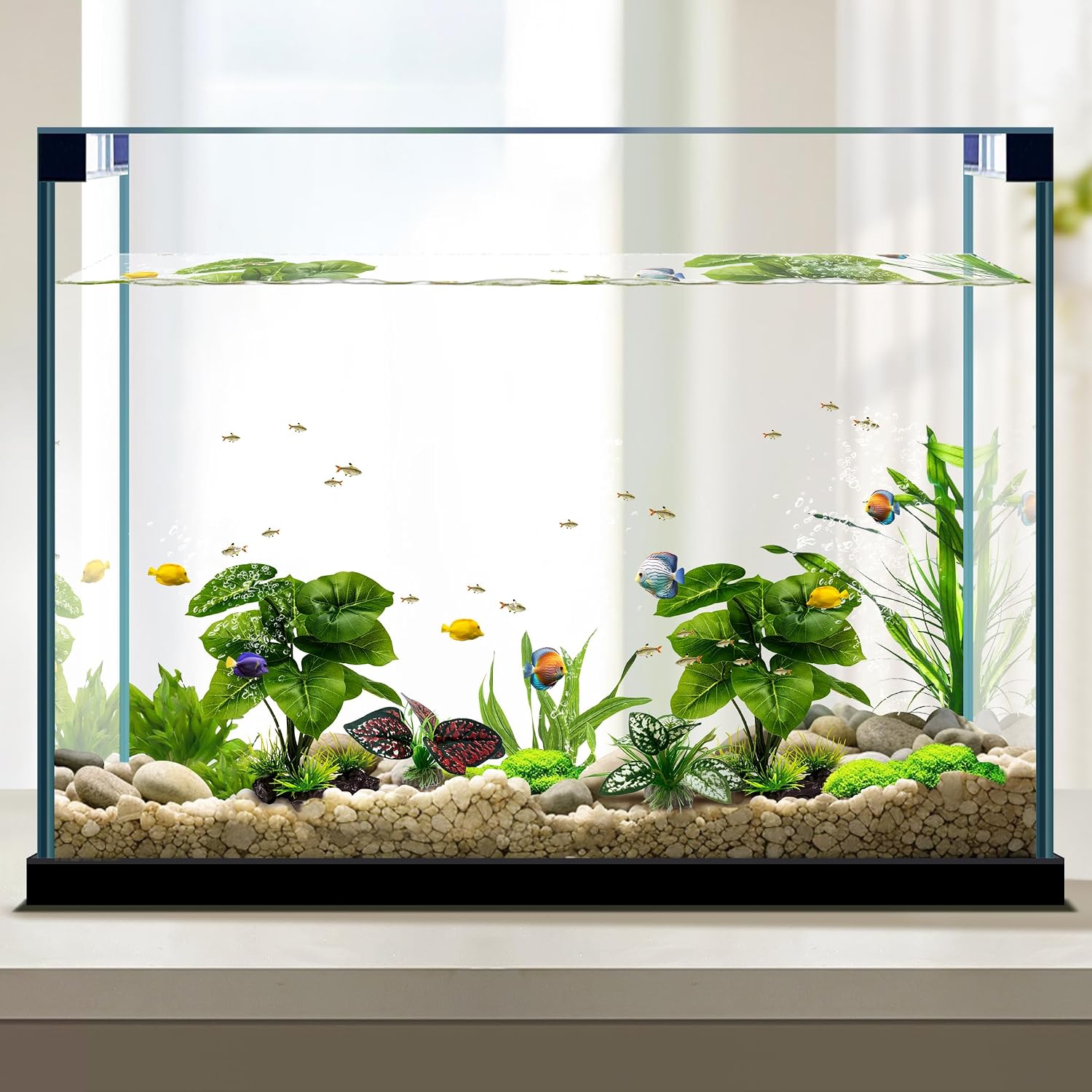 Moonorange Reptile Artificial Plants, Terrarium Plants Decorations Supplies, Aquarium Fish Tank Plant, Amphibian Habitat Hideout Tank Accessories (M Set-2pcs/D) - Image 6