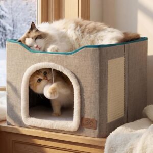 Bedsure Cat House Bed for Indoor Ca...