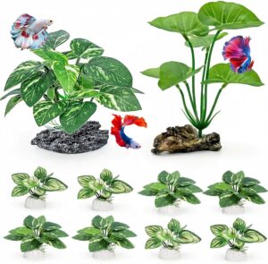 10 PCS Aquarium Decorations Silk Aq...