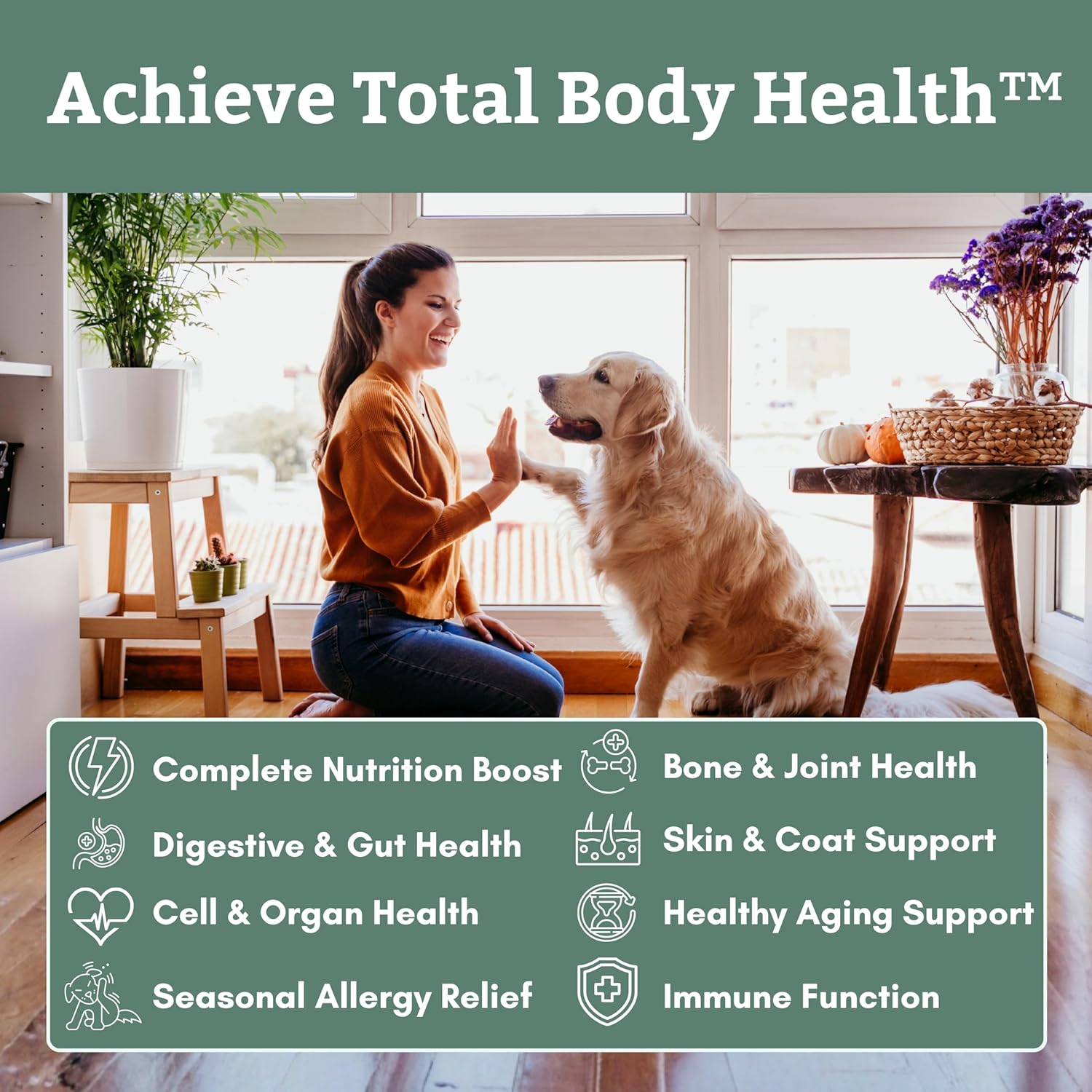 Organic Dog Vitamins - 1 Lb - 45 Scoops | Canine Complete - Daily Dog Multivitamin with Prebiotics, Probiotics for Immune Support, Skin Coat, Digestion, & Joint Health - Image 4